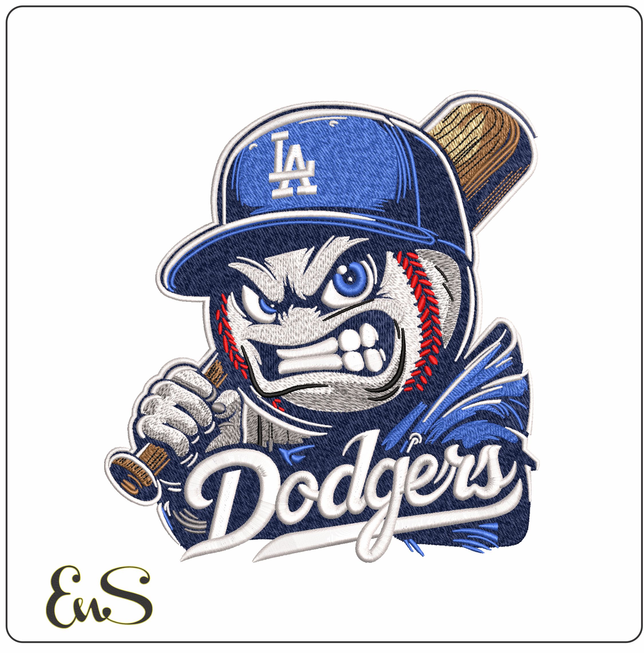 LA Dodgers Slugger Baseball- Elegant embroidery design file - instant download