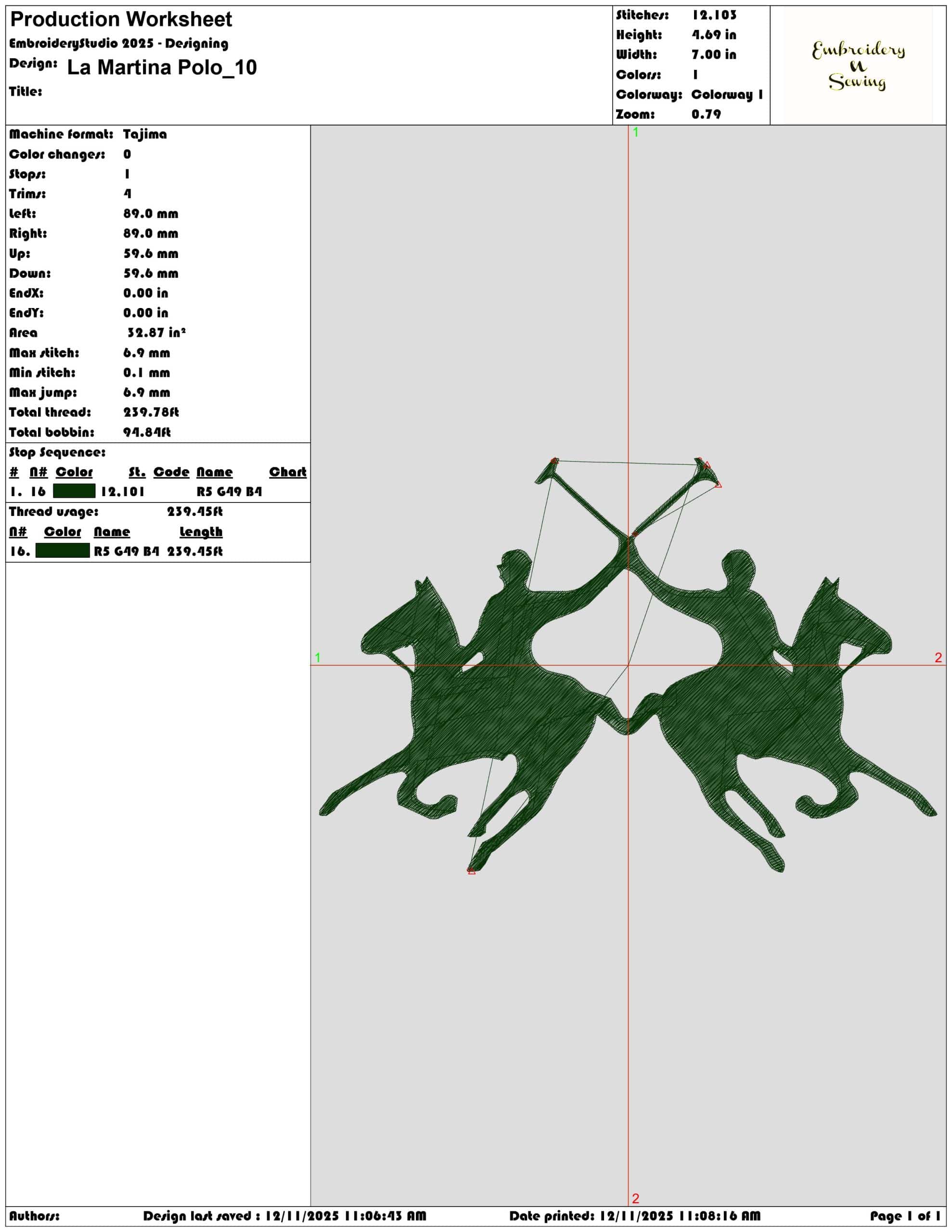 La Martina Polo- Elegant embroidery design file - instant download — view 3