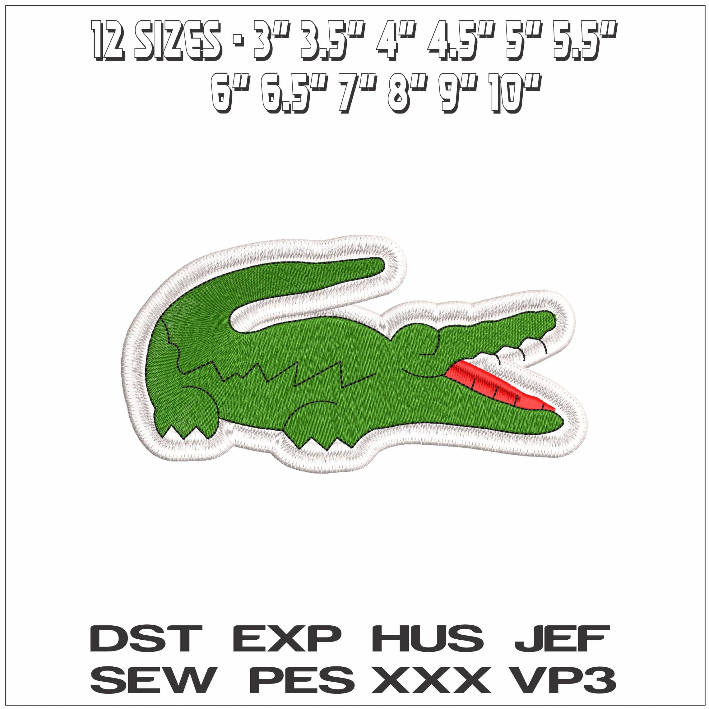 LACOSTE Croc- Elegant embroidery design file - instant download — view 2