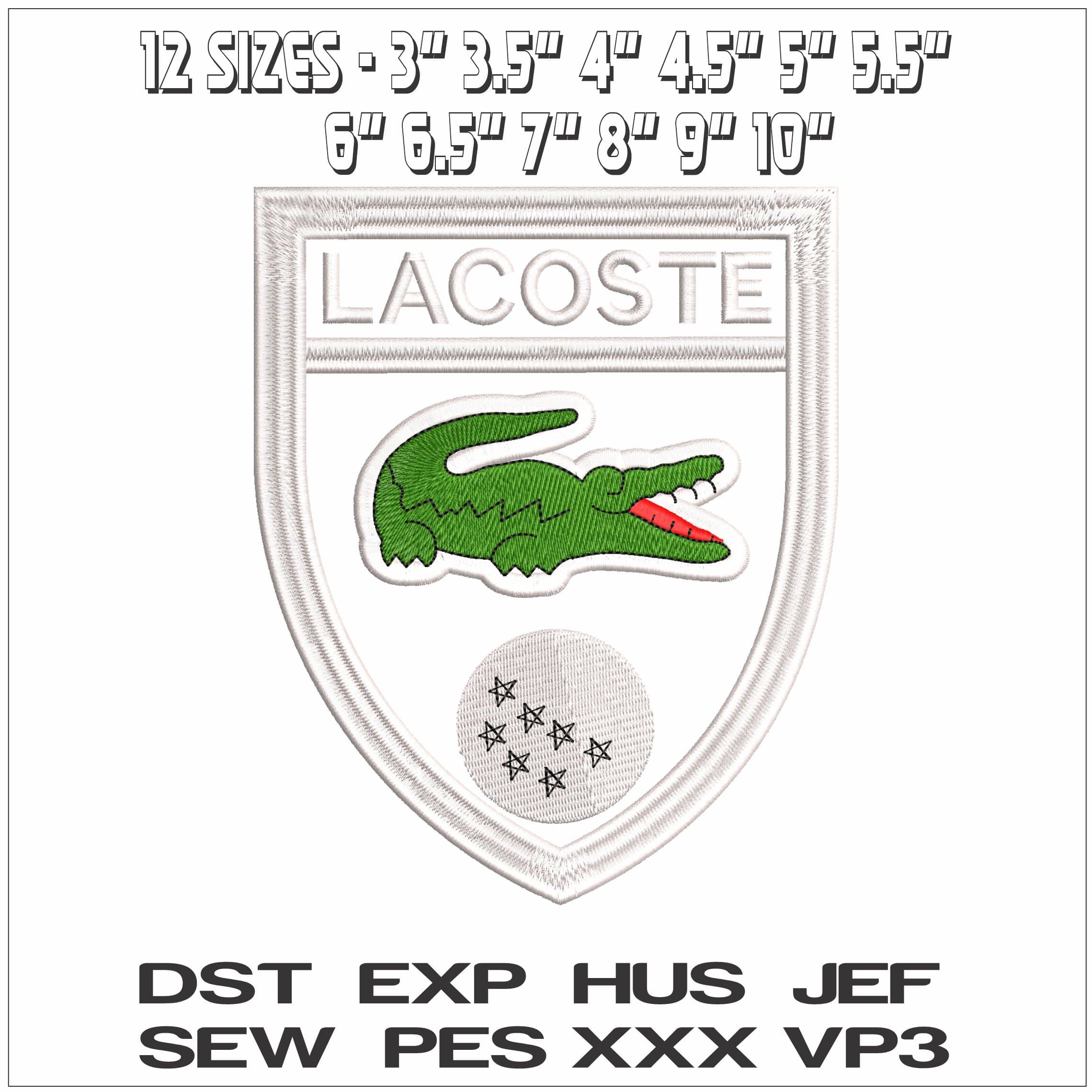 LACOSTE Shield- Elegant embroidery design file - instant download — view 2