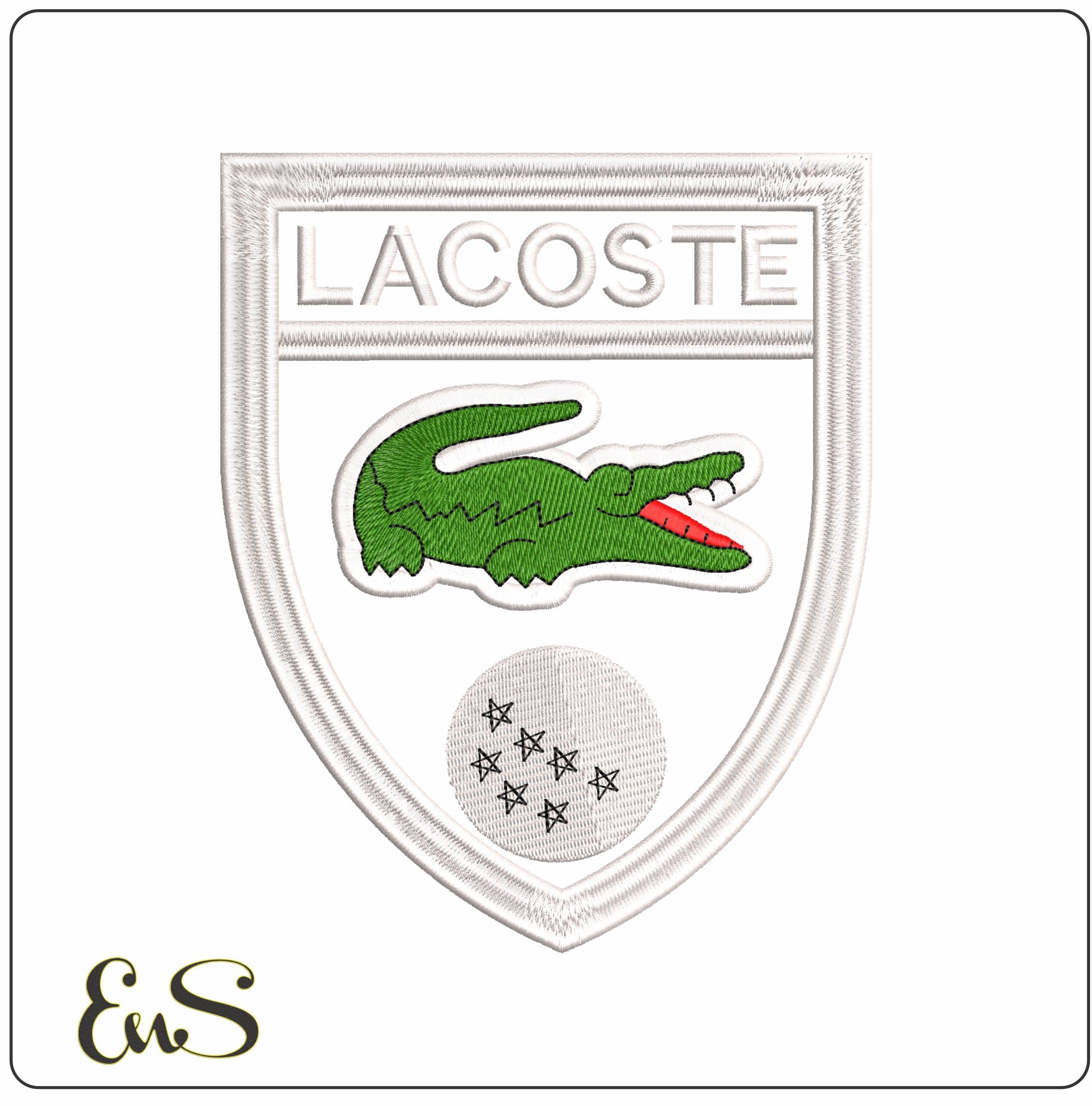 LACOSTE Shield- Elegant embroidery design file - instant download