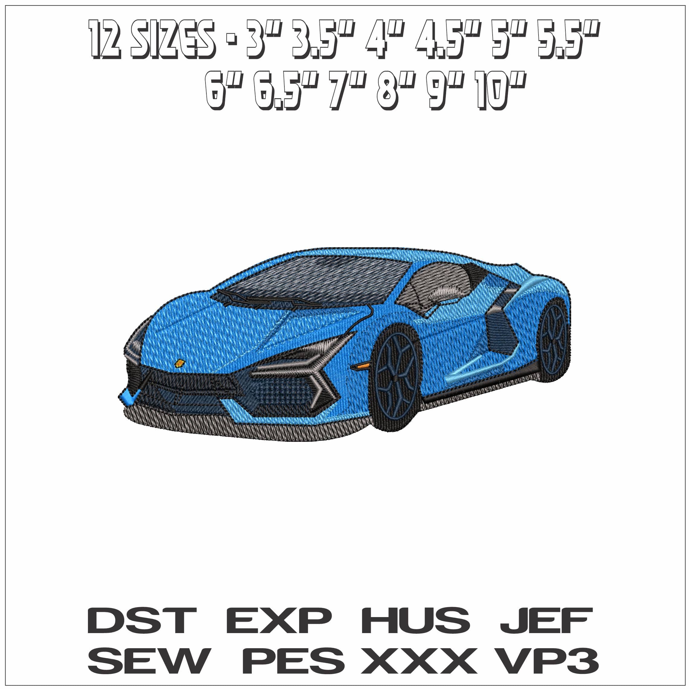 Lambo Hurcan- Elegant embroidery design file - instant download — view 2