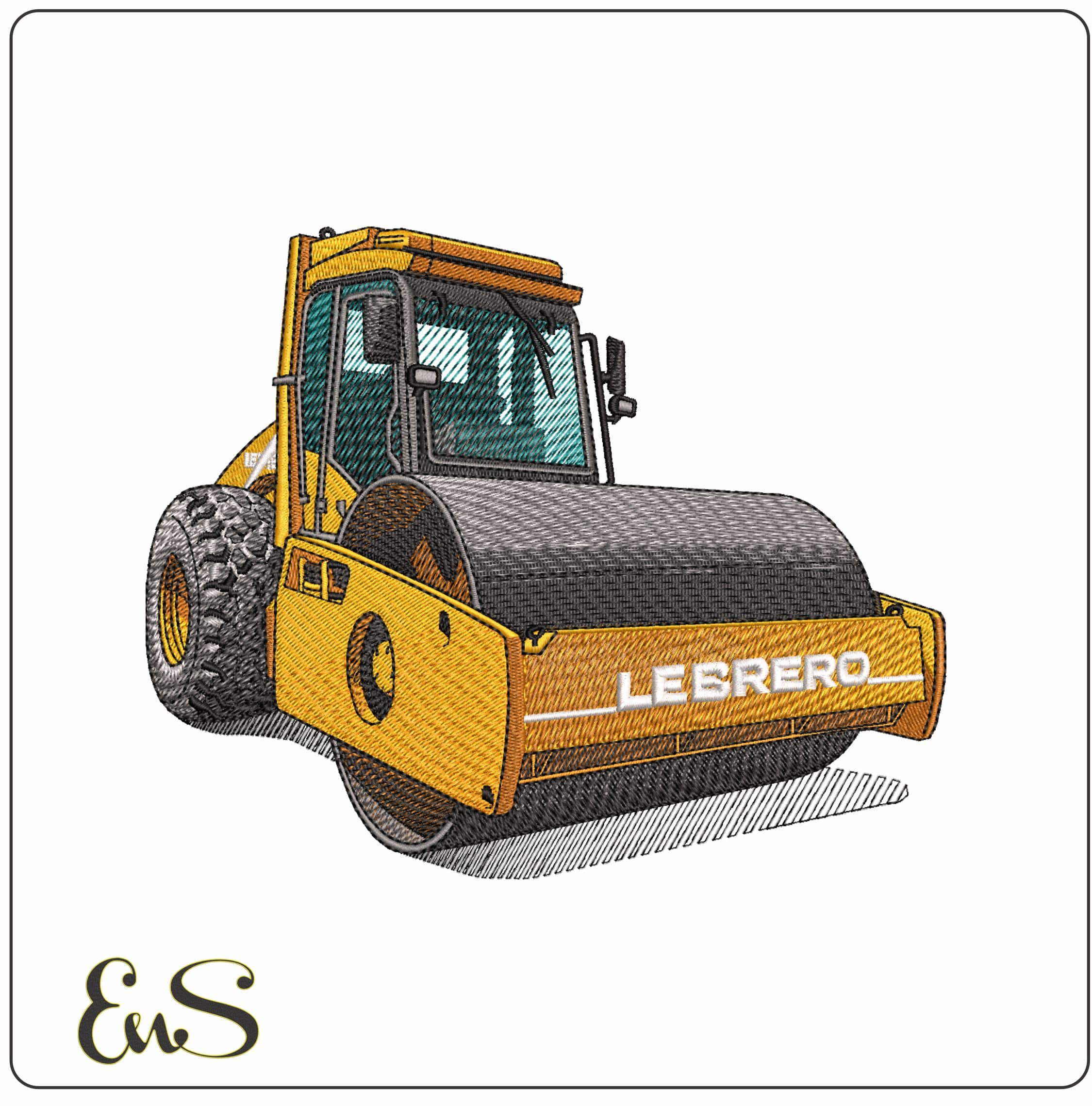 Lebrero Road Roller- Elegant embroidery design file - instant download