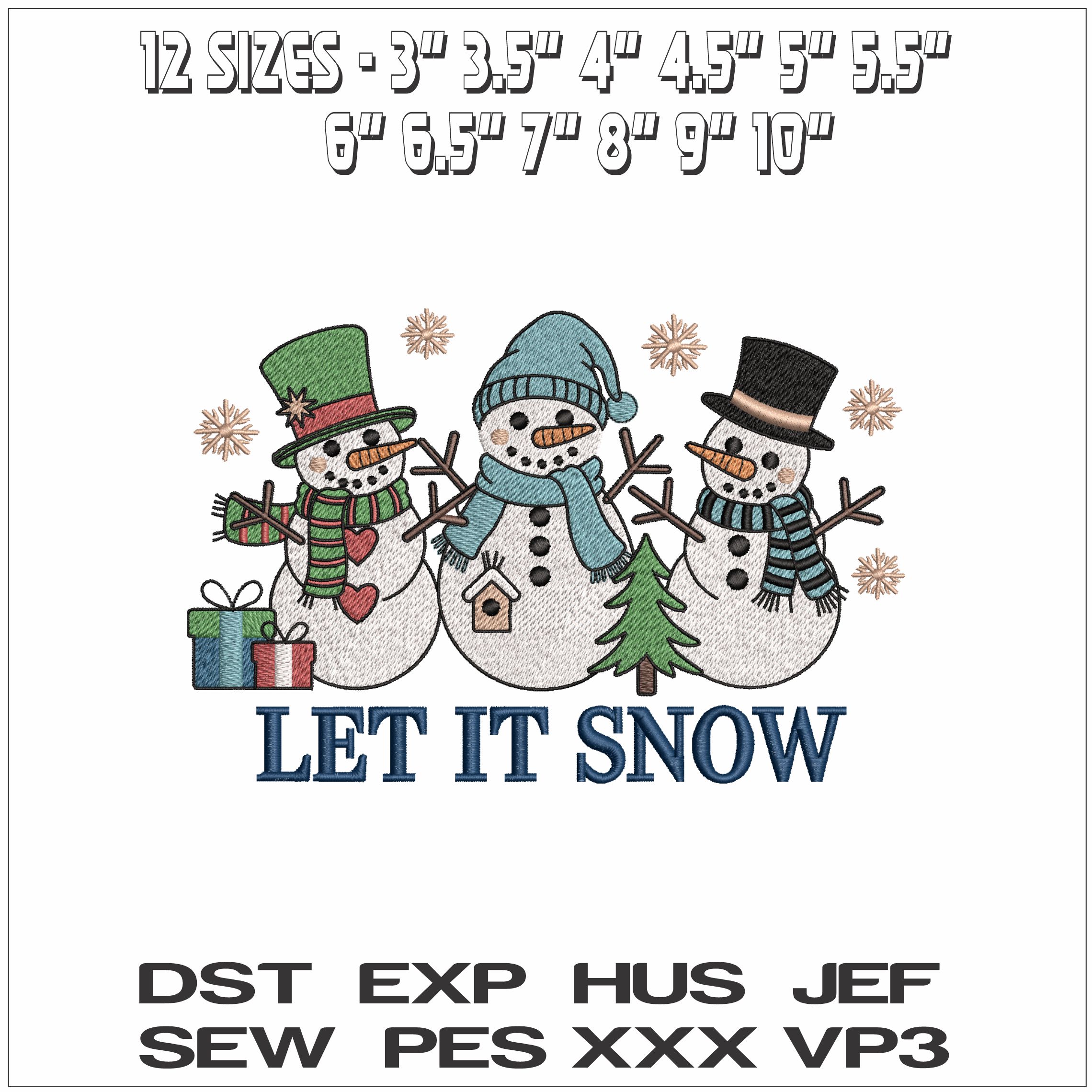 Let It Snow- Elegant embroidery design file - instant download — view 2