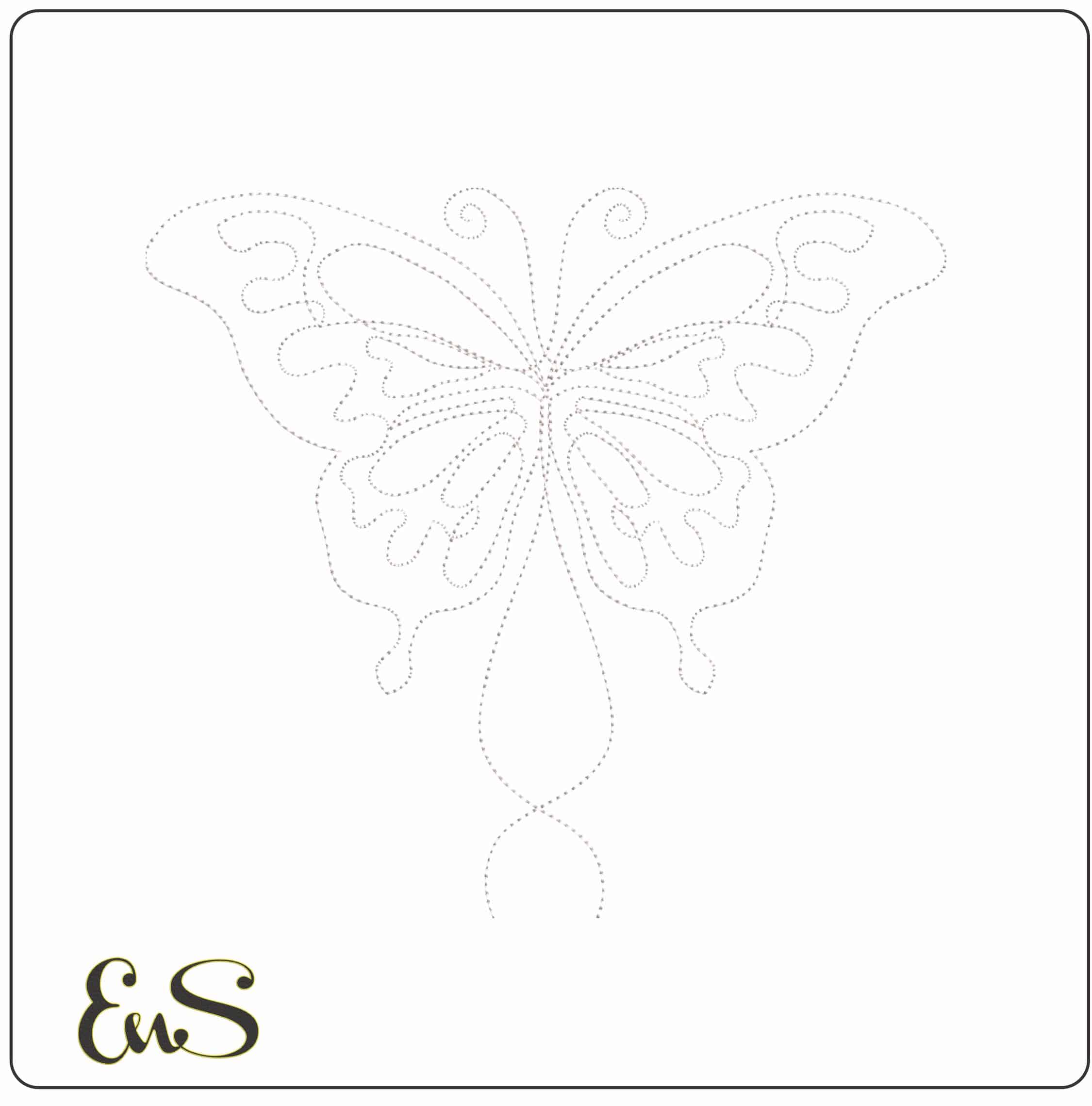 Line Butterfly- Elegant embroidery design file - instant download