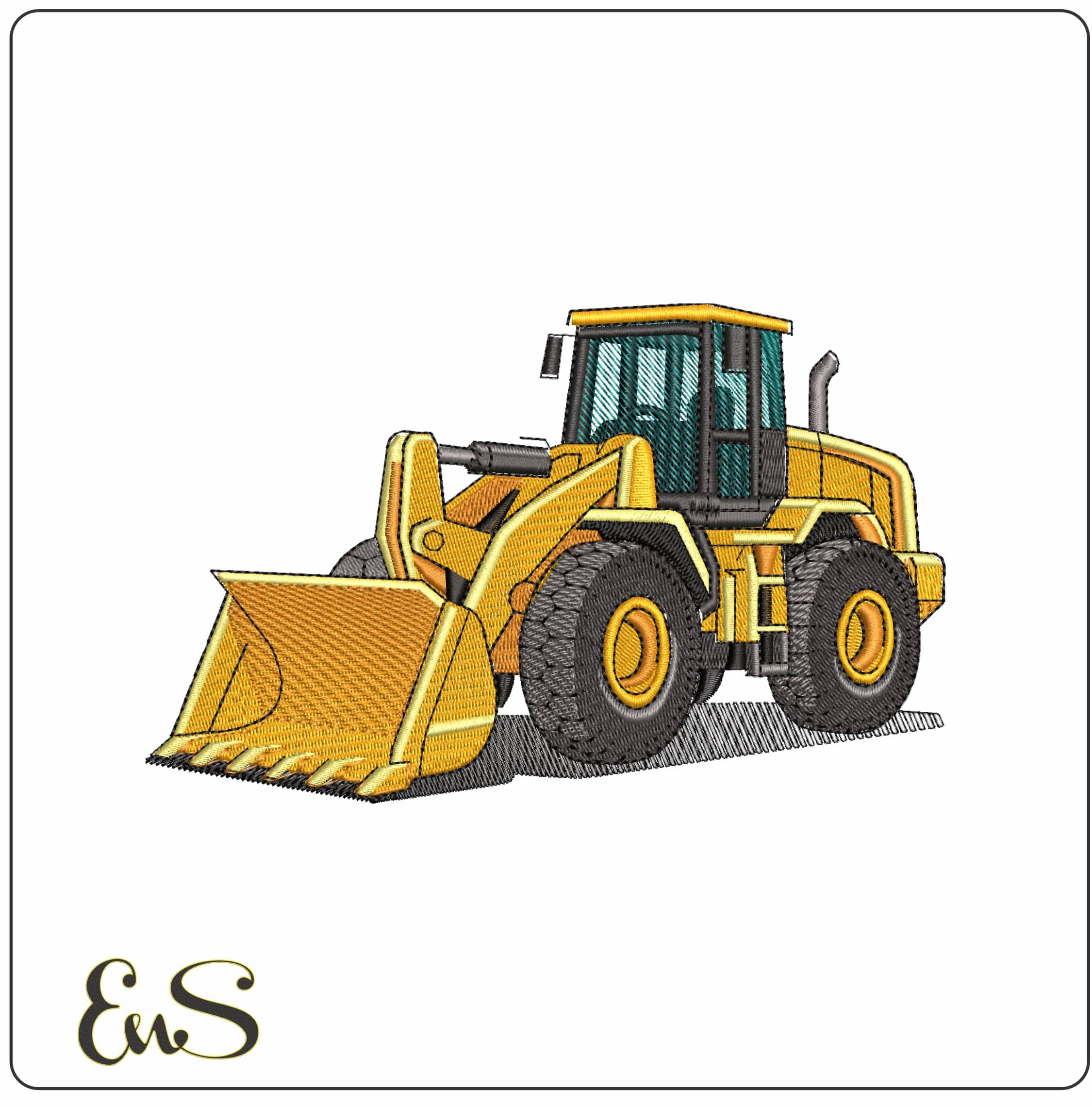 Loader Tractor Truck- Elegant embroidery design file - instant download
