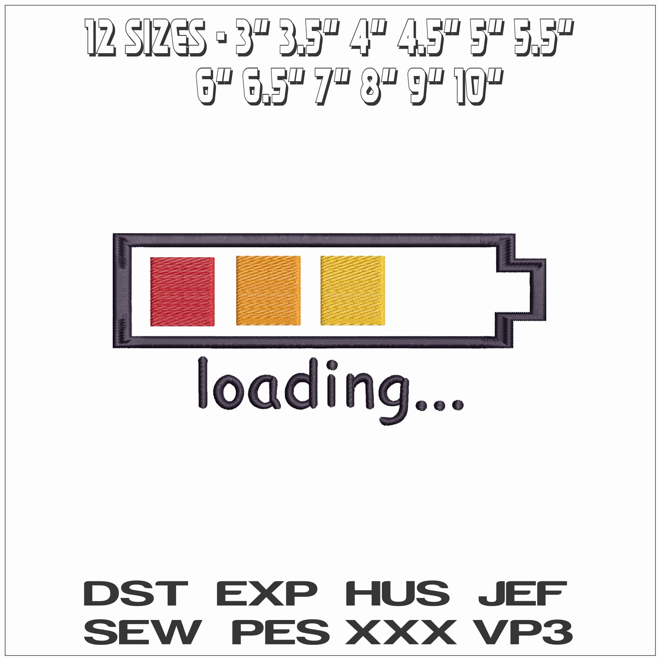 Loading Battery- Elegant embroidery design file - instant download — view 2