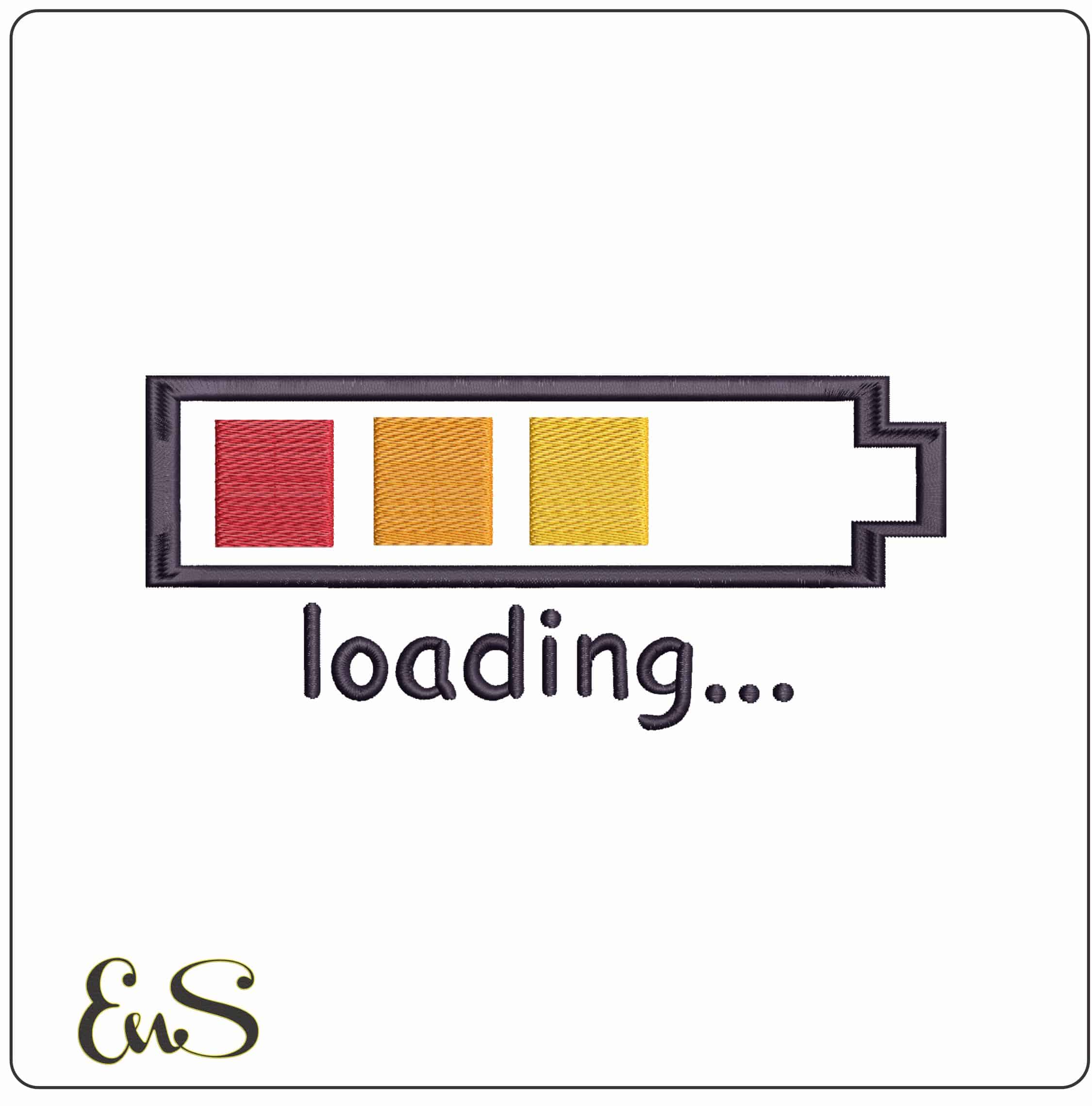 Loading Battery- Elegant embroidery design file - instant download