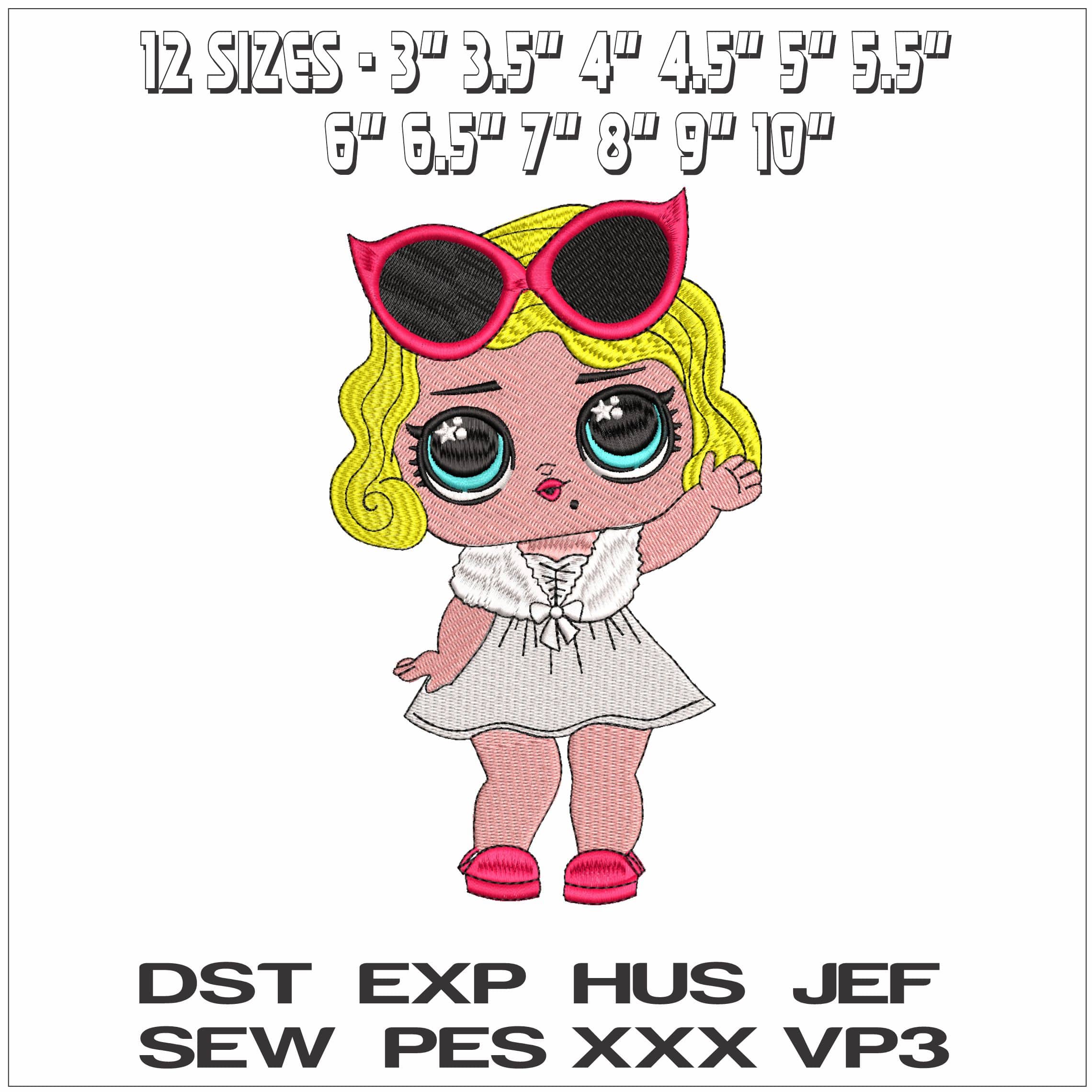LOL Surprise- Elegant embroidery design file - instant download — view 2