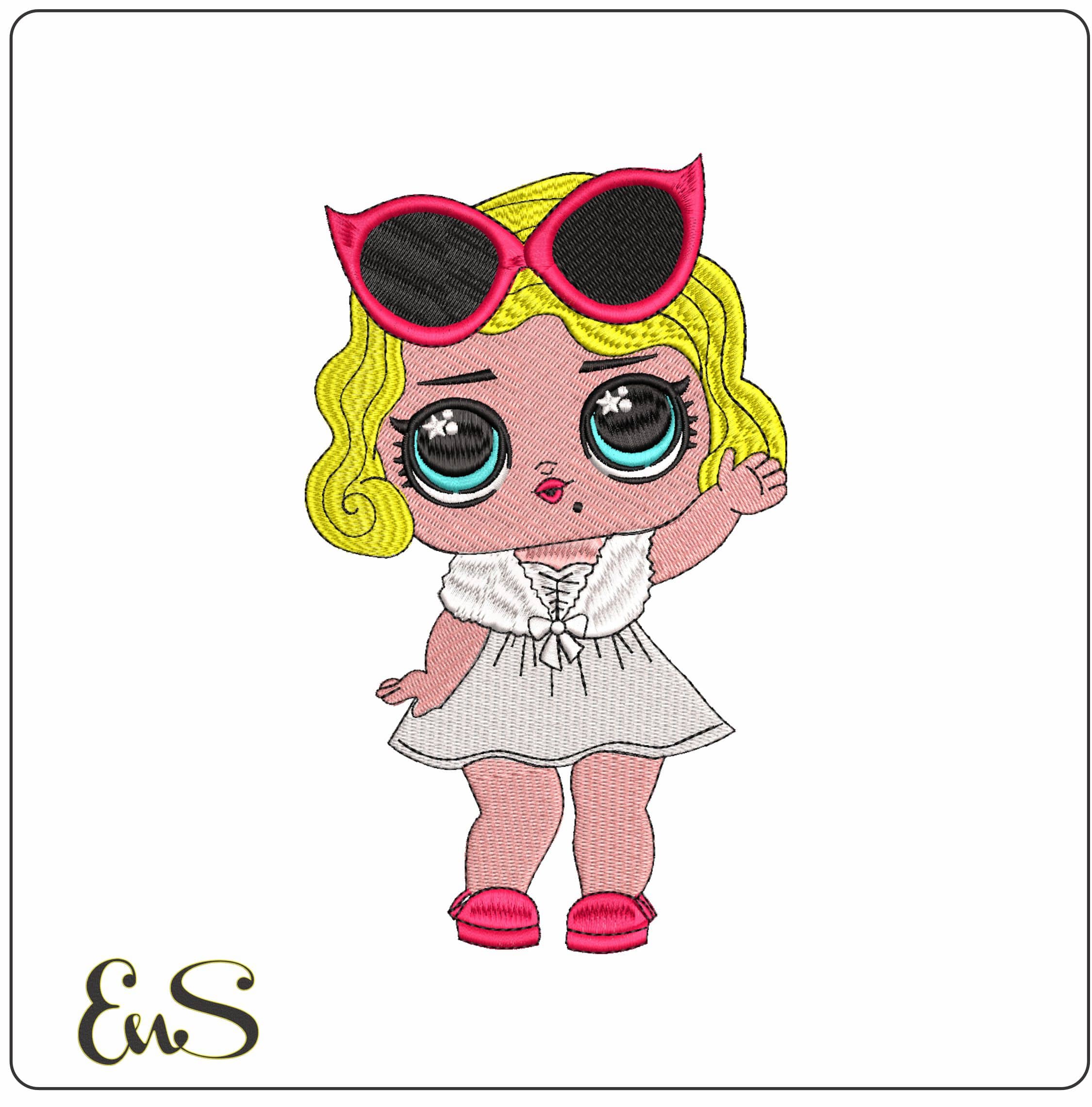 LOL Surprise- Elegant embroidery design file - instant download