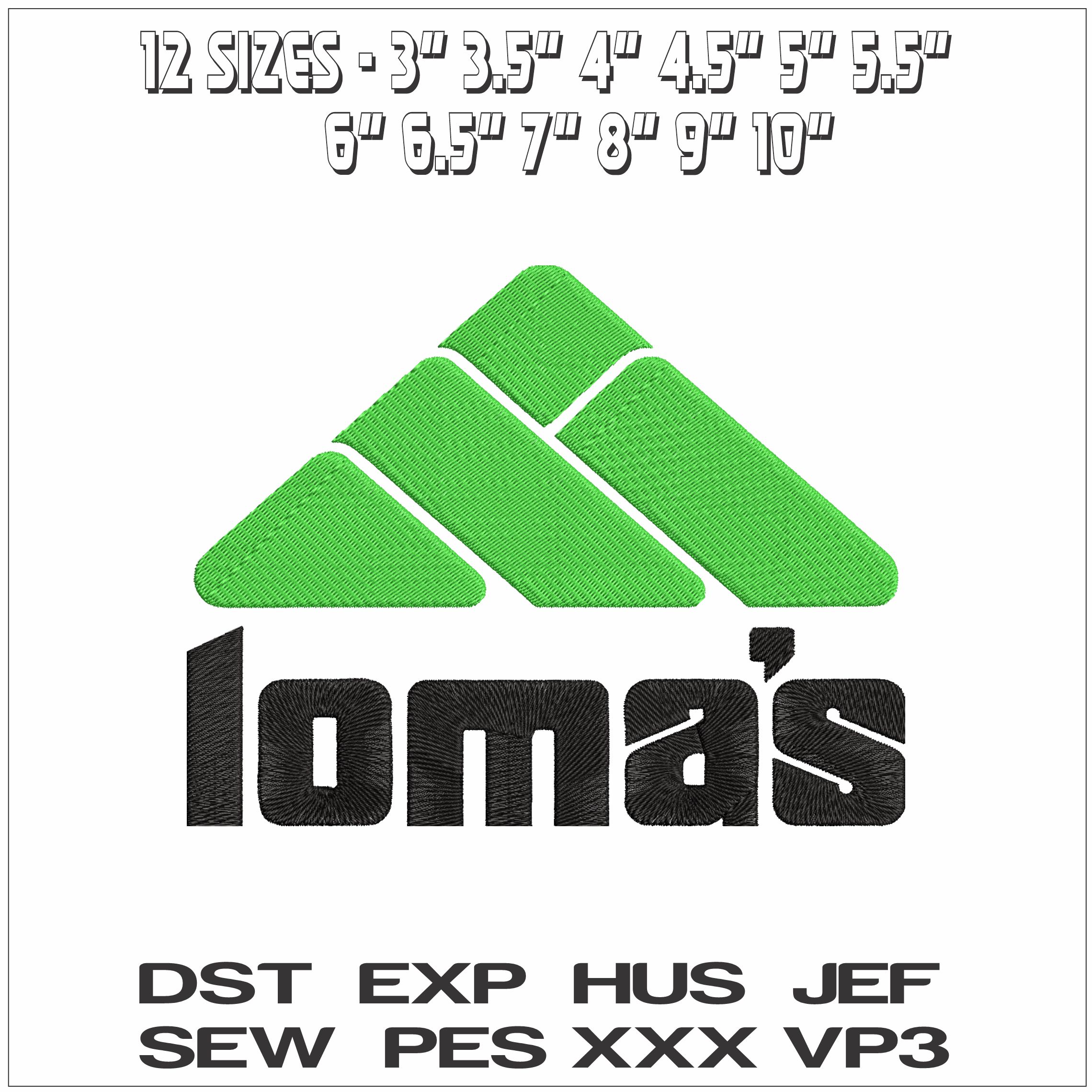 Lomas Logo- Elegant embroidery design file - instant download — view 2