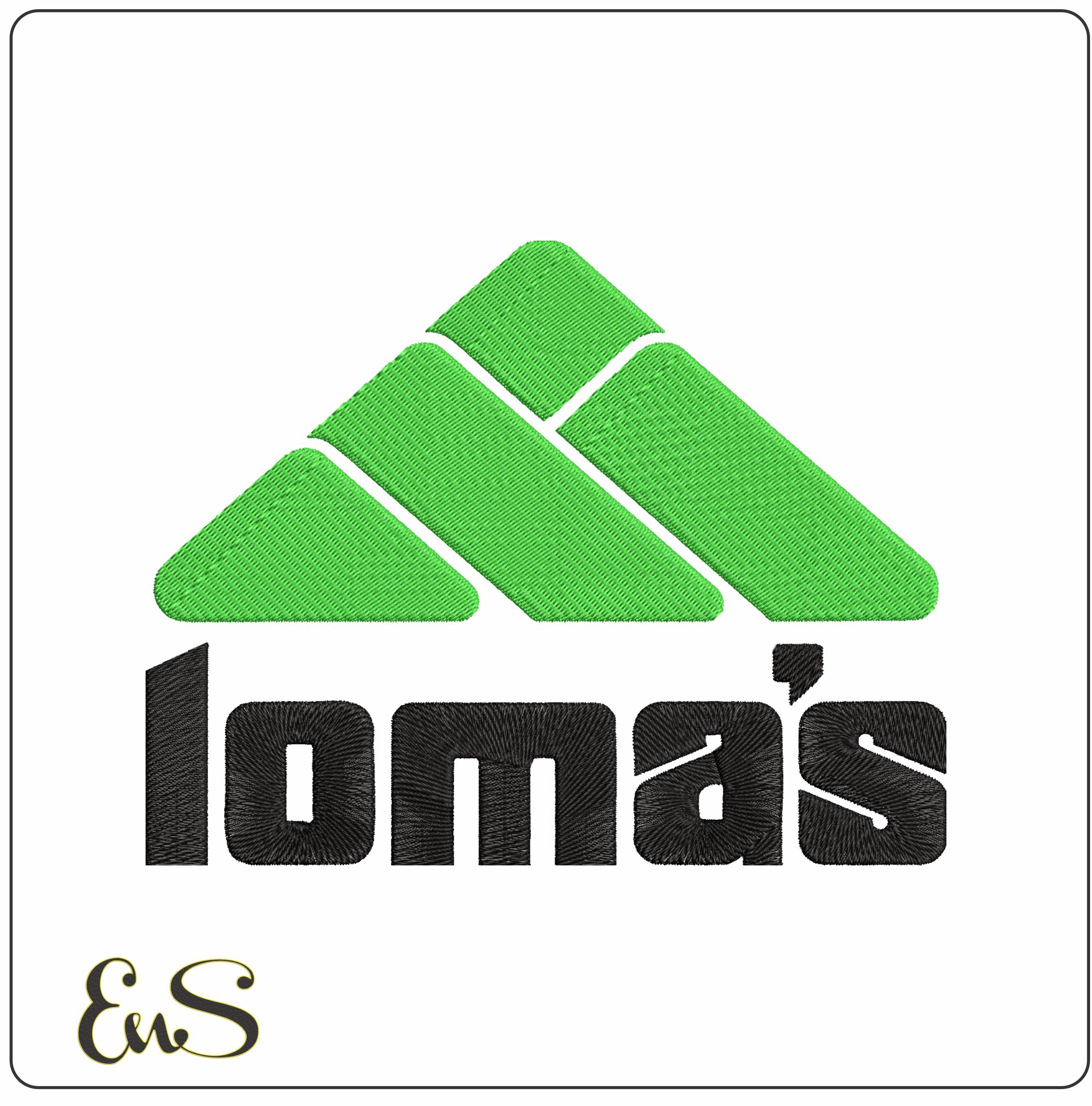 Lomas Logo- Elegant embroidery design file - instant download