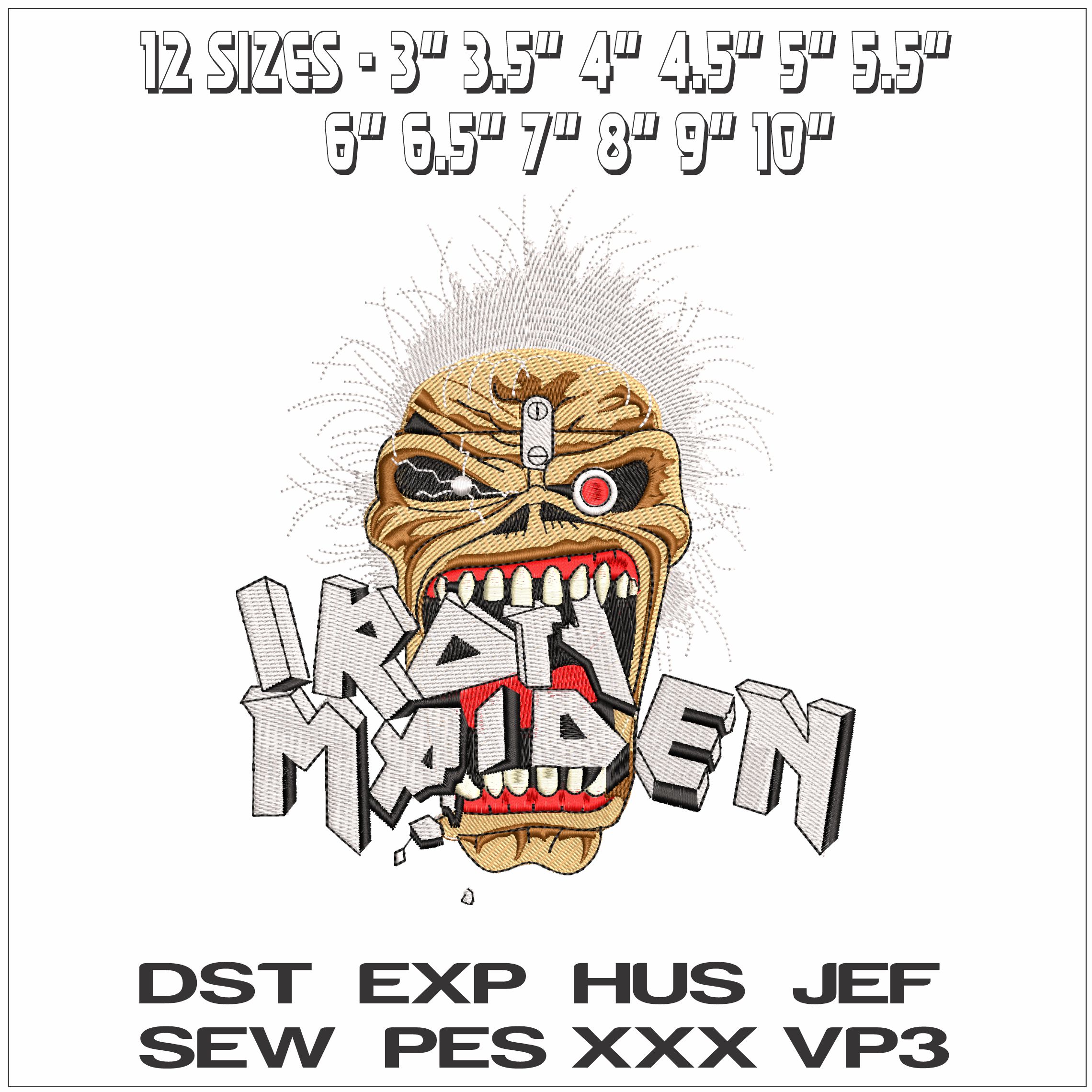 Louis Eating Iron Maiden- Elegant embroidery design file - instant download — view 2