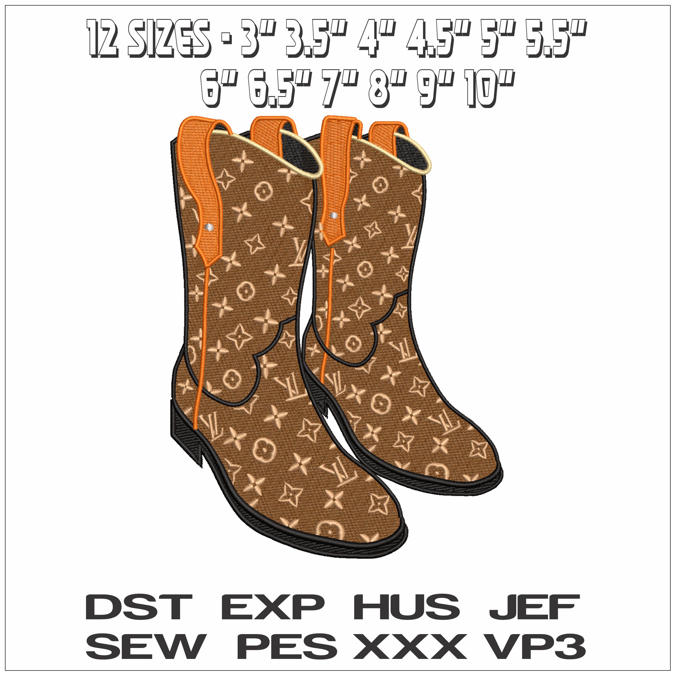 Louis Vuitton Boots- Elegant embroidery design file - instant download — view 2