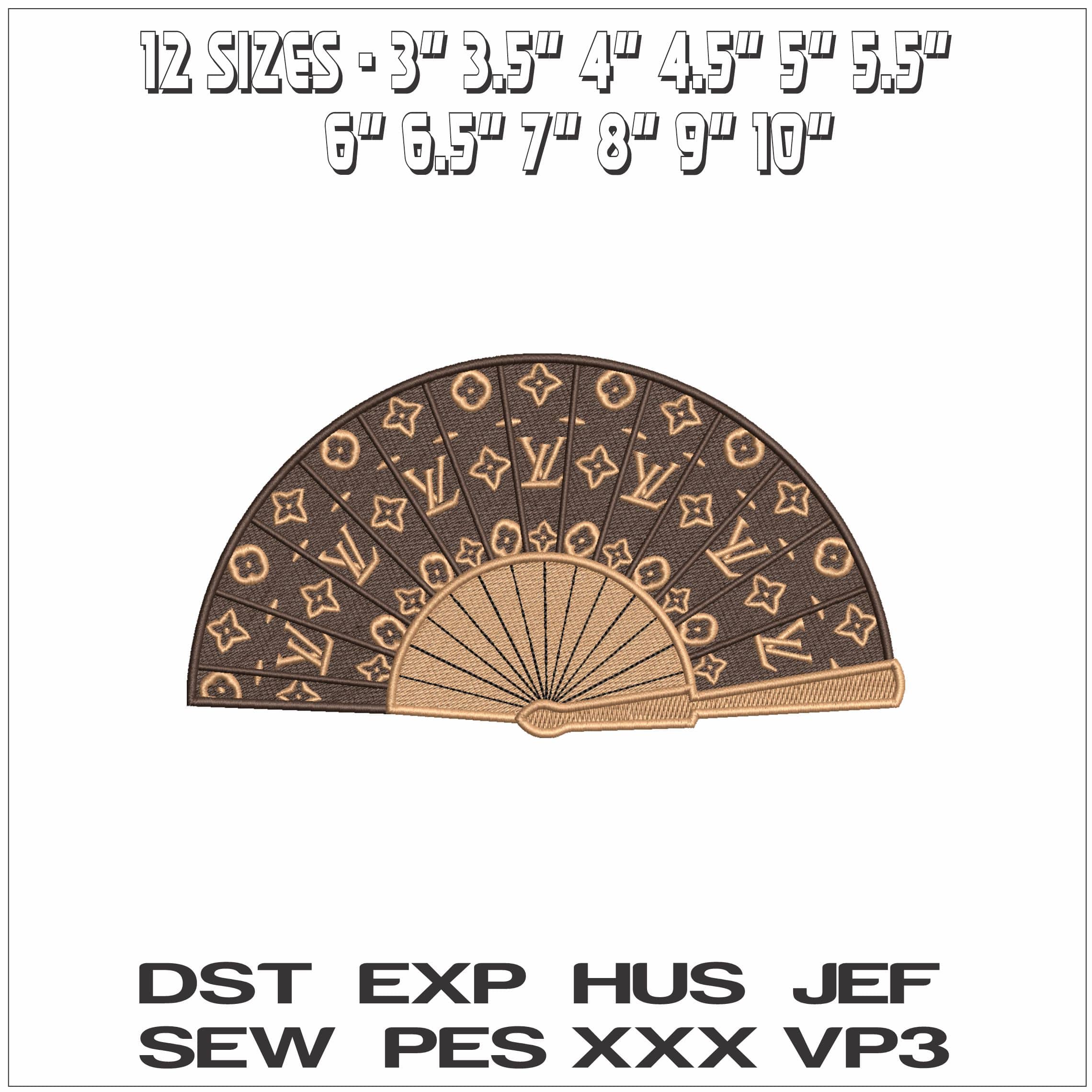 Louis Vuitton Fan- Elegant embroidery design file - instant download — view 2