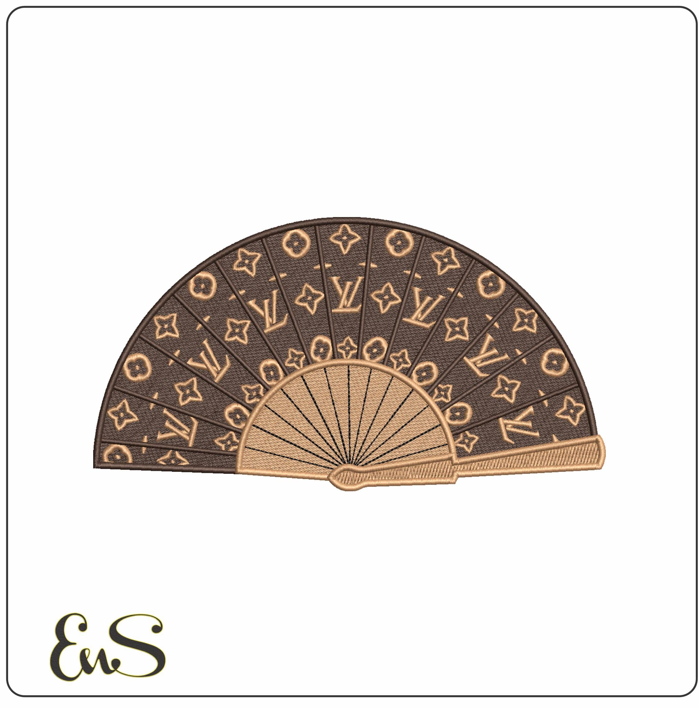Louis Vuitton Fan- Elegant embroidery design file - instant download