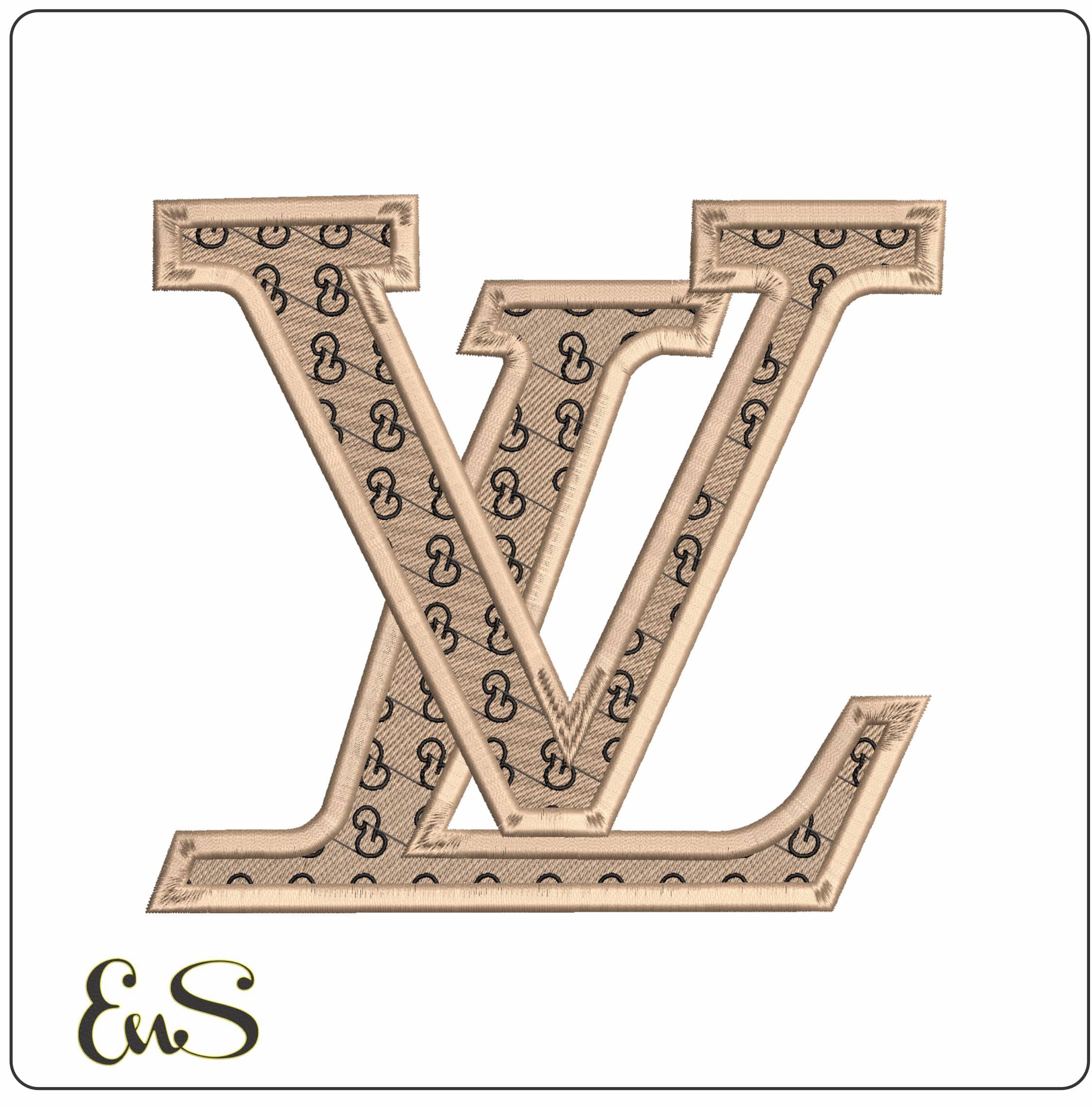 LV With Design- Elegant embroidery design file - instant download