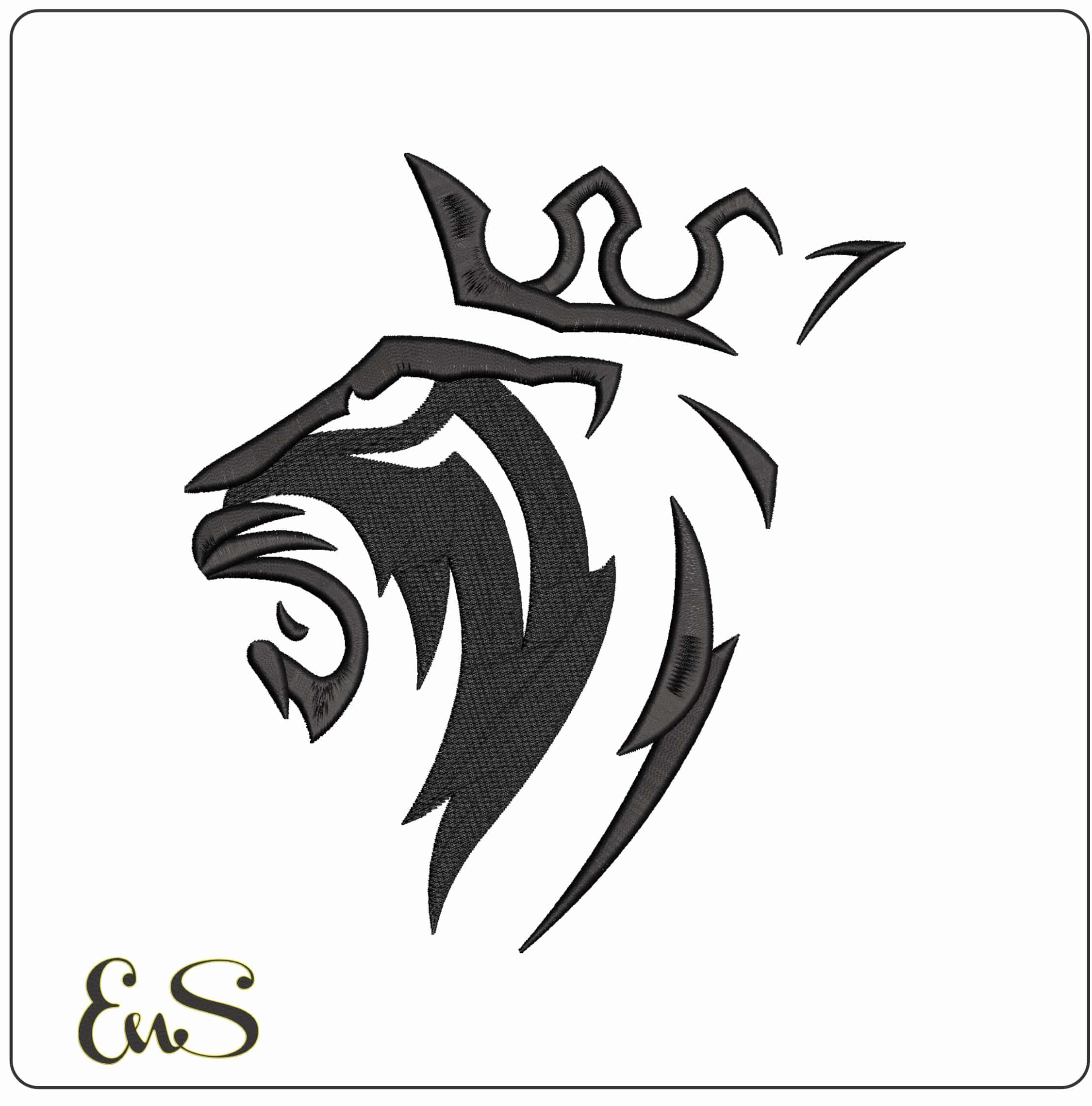 M Studio Lion Head Only- Elegant embroidery design file - instant download
