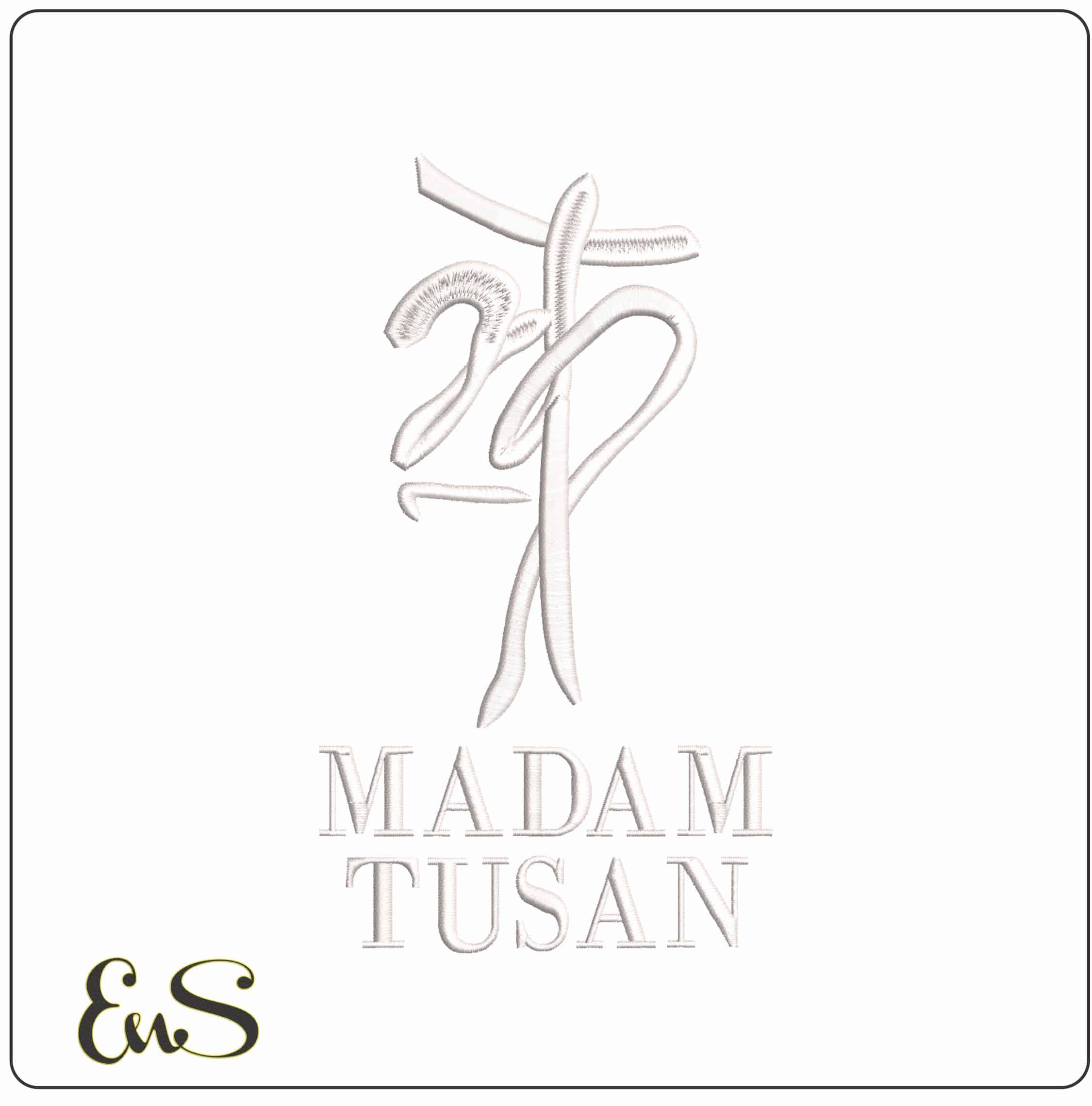 Madam Tusan Logo- Elegant embroidery design file - instant download