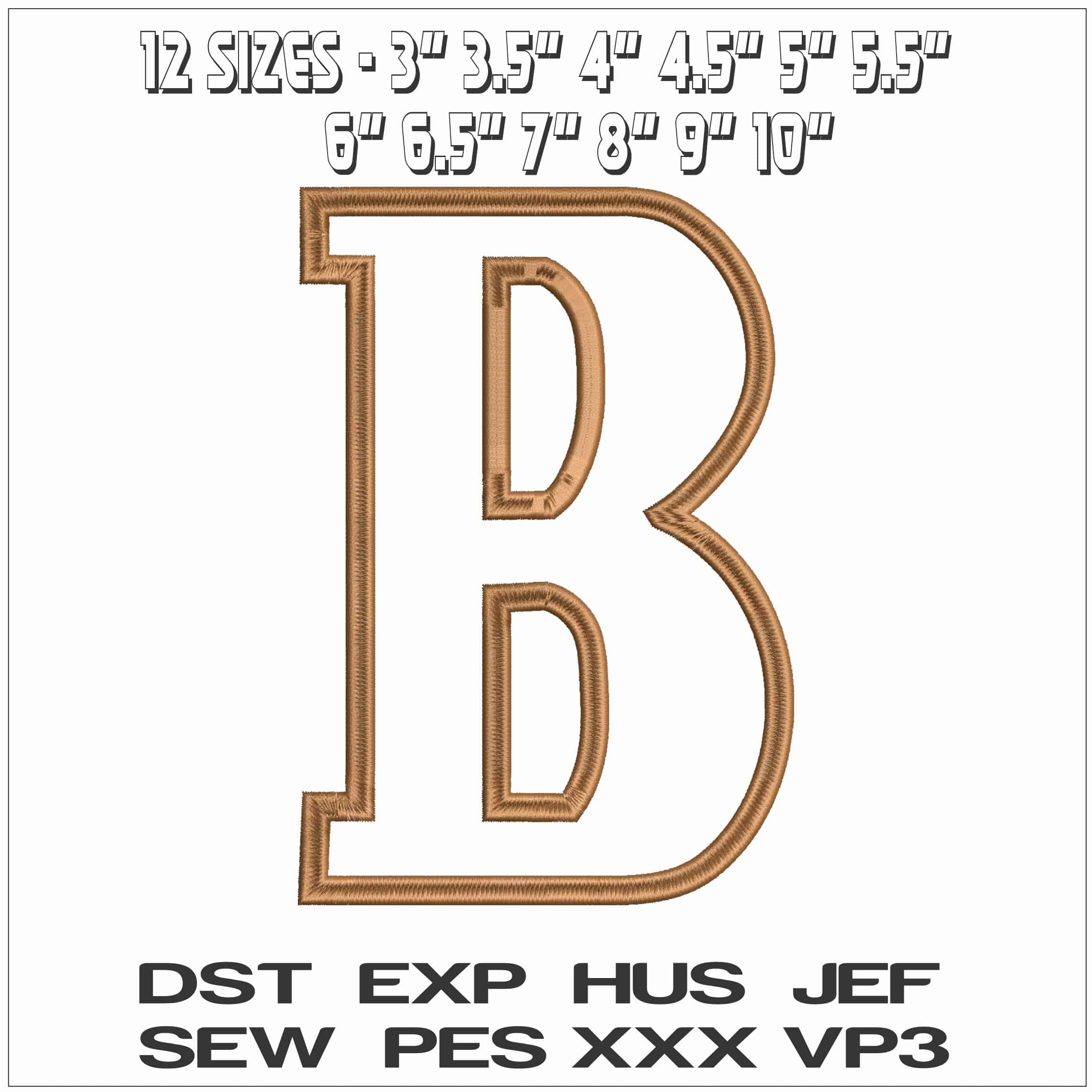 Manga B Logo- Elegant embroidery design file - instant download — view 2