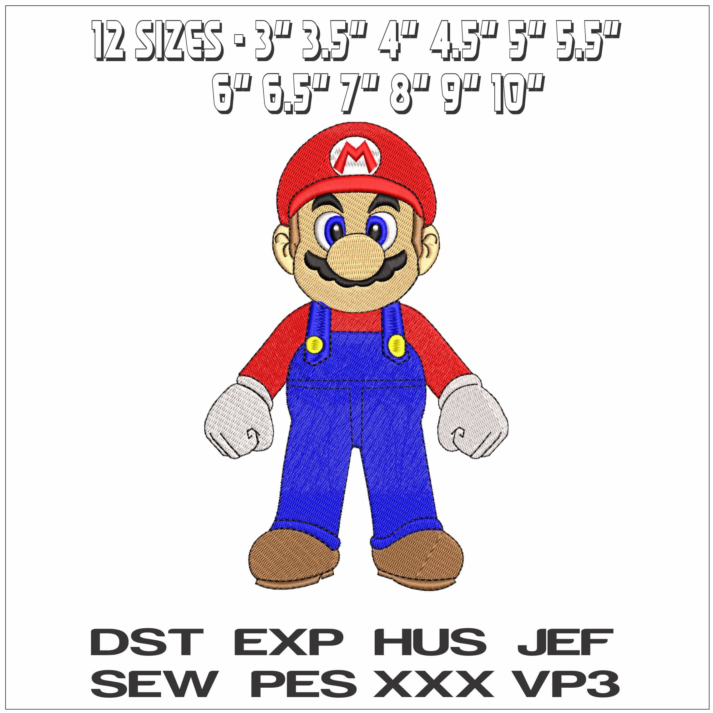 Mario Super Mario- Elegant embroidery design file - instant download — view 2