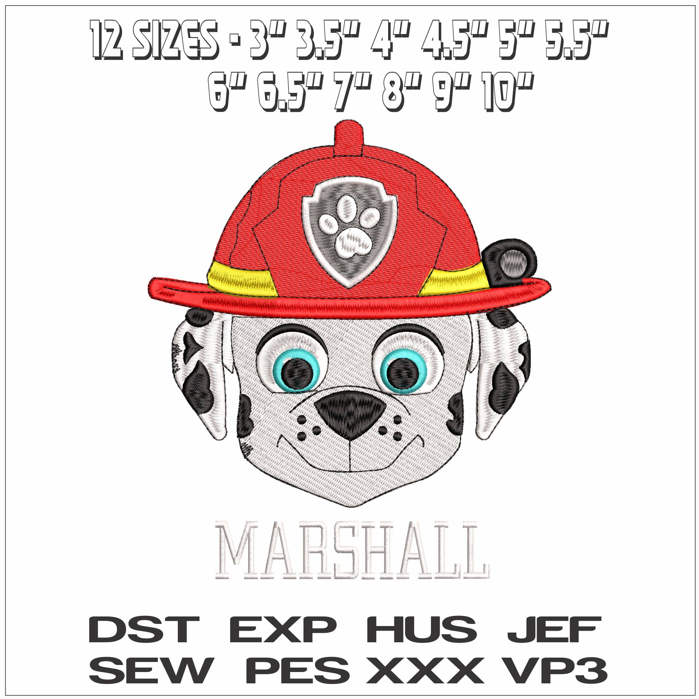 Marshal Puppy Patrol- Elegant embroidery design file - instant download — view 2