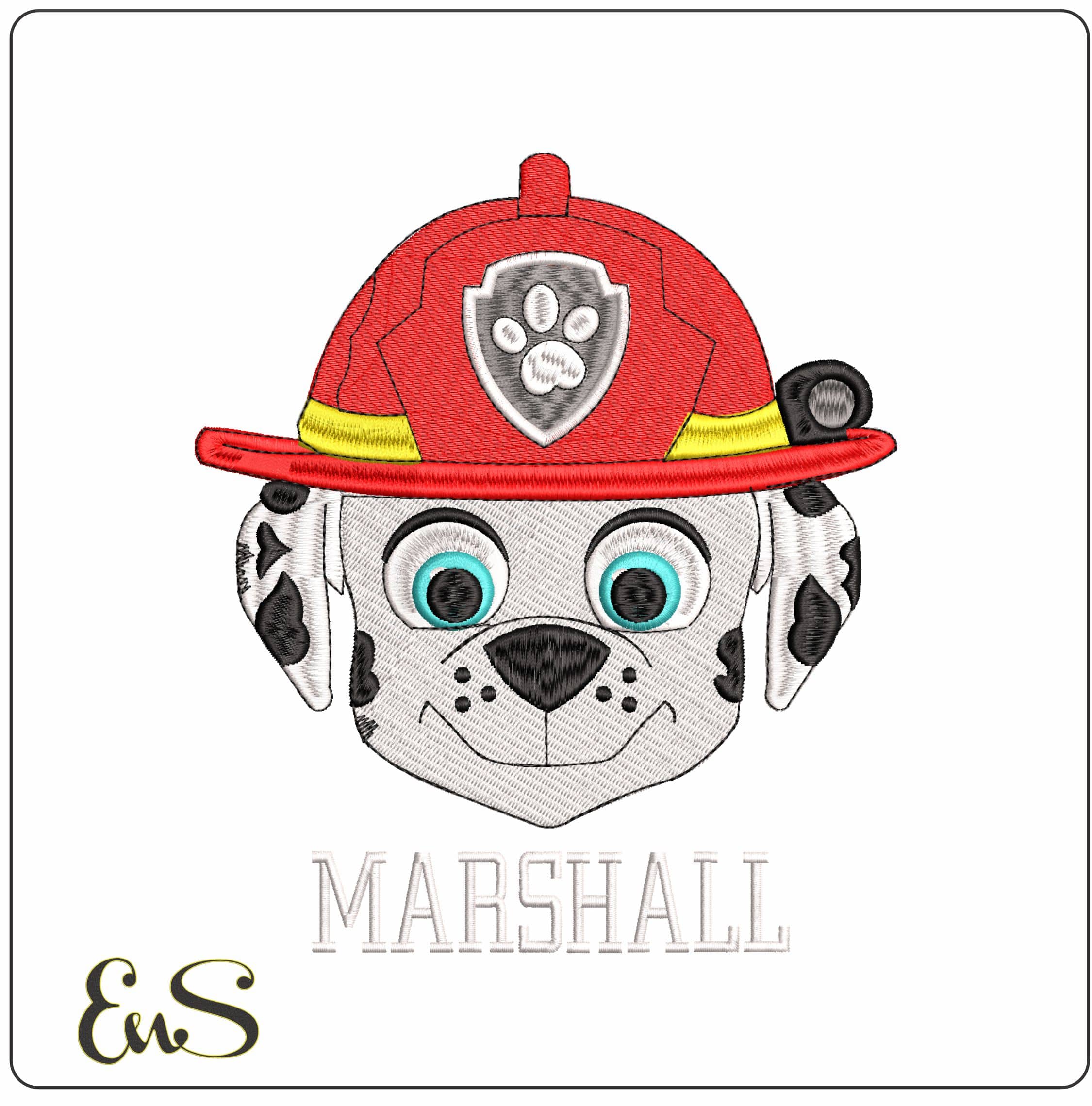 Marshal Puppy Patrol- Elegant embroidery design file - instant download