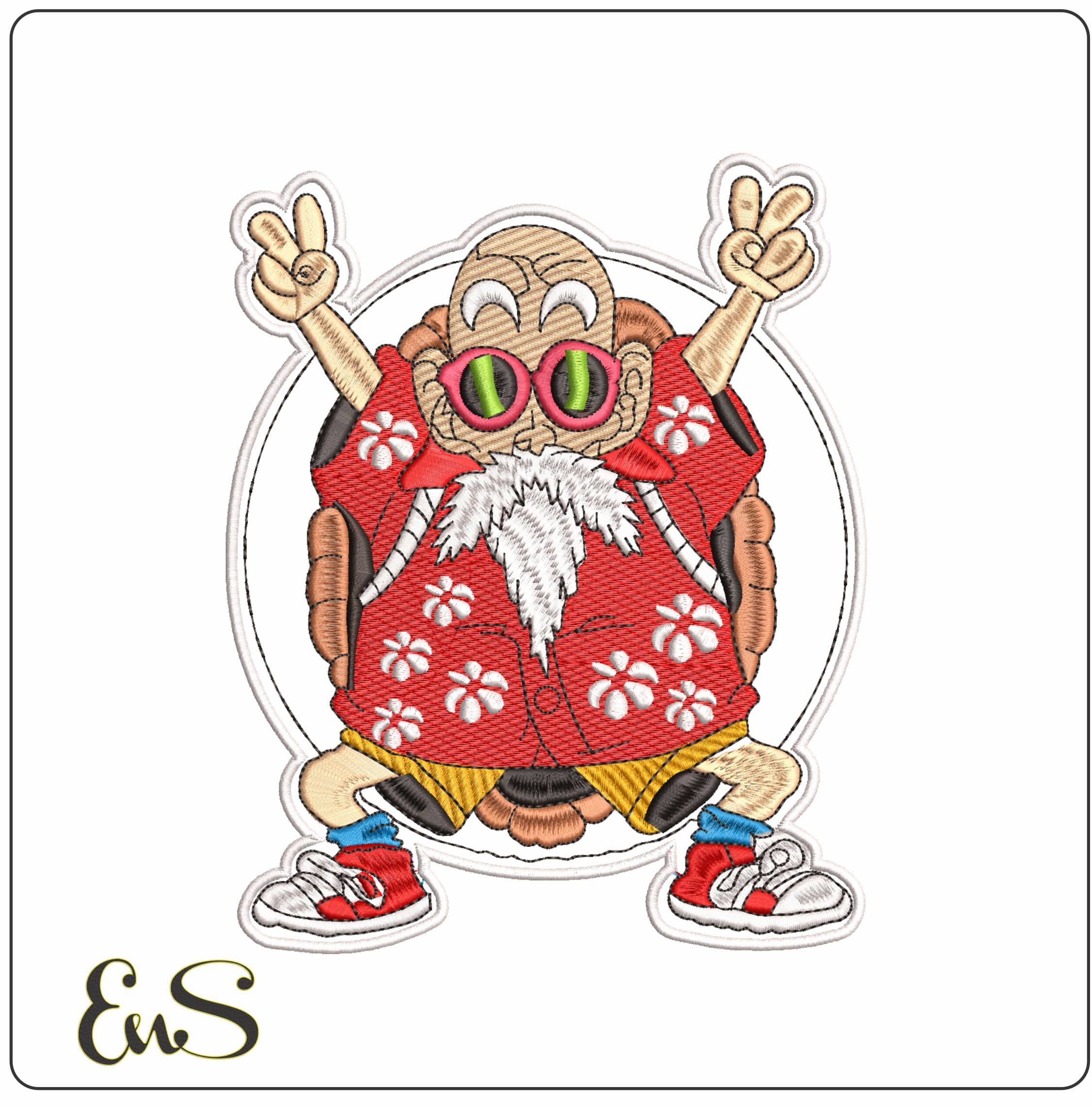 Master Roshi Dragon Ball Z Anime- Elegant embroidery design file - instant download