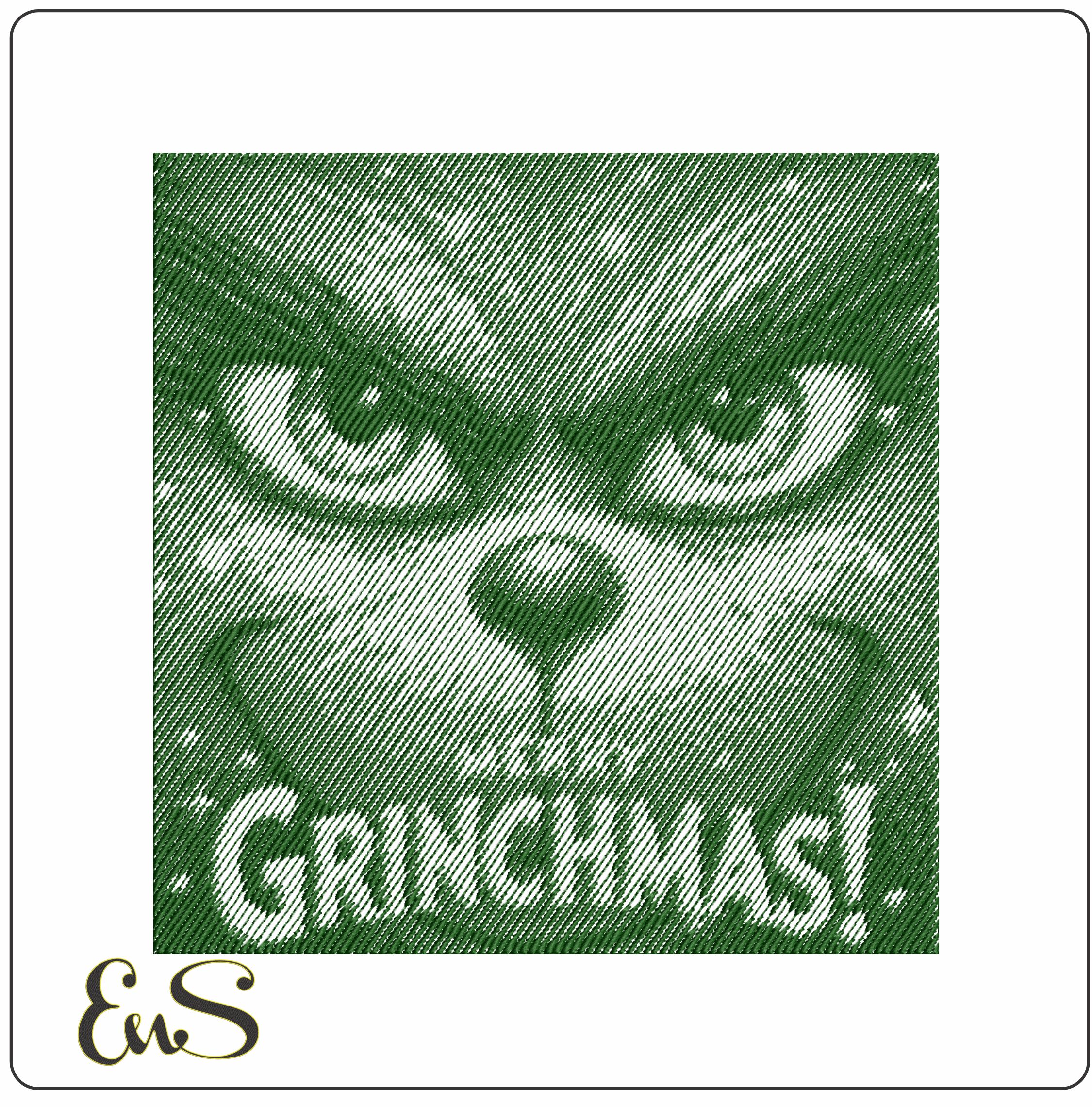 Merry Christmas Grinch Line Art- Elegant embroidery design file - instant download