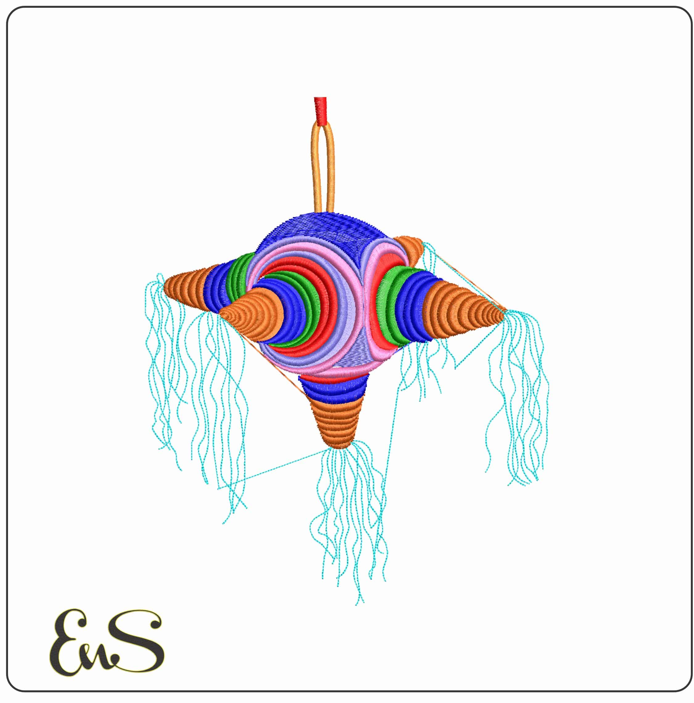 Mexican Christmas Decoration- Elegant embroidery design file - instant download
