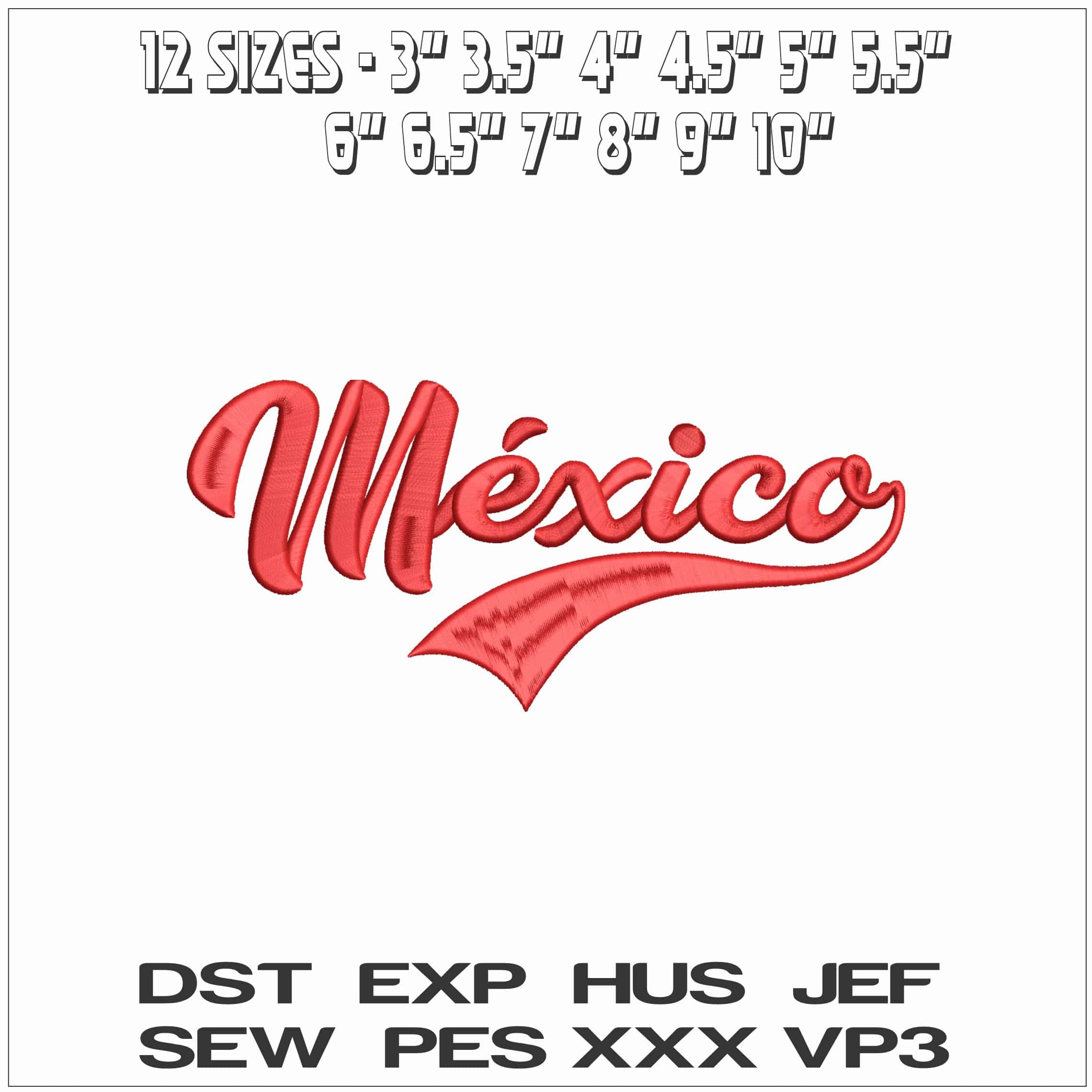 Mexico- Elegant embroidery design file - instant download — view 2