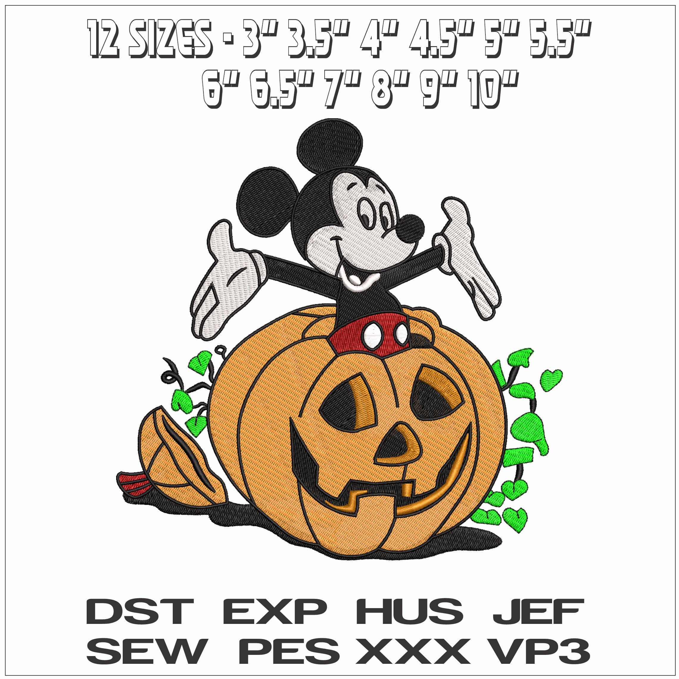 Mickey Mouse in Pumpkin- Elegant embroidery design file - instant download — view 2