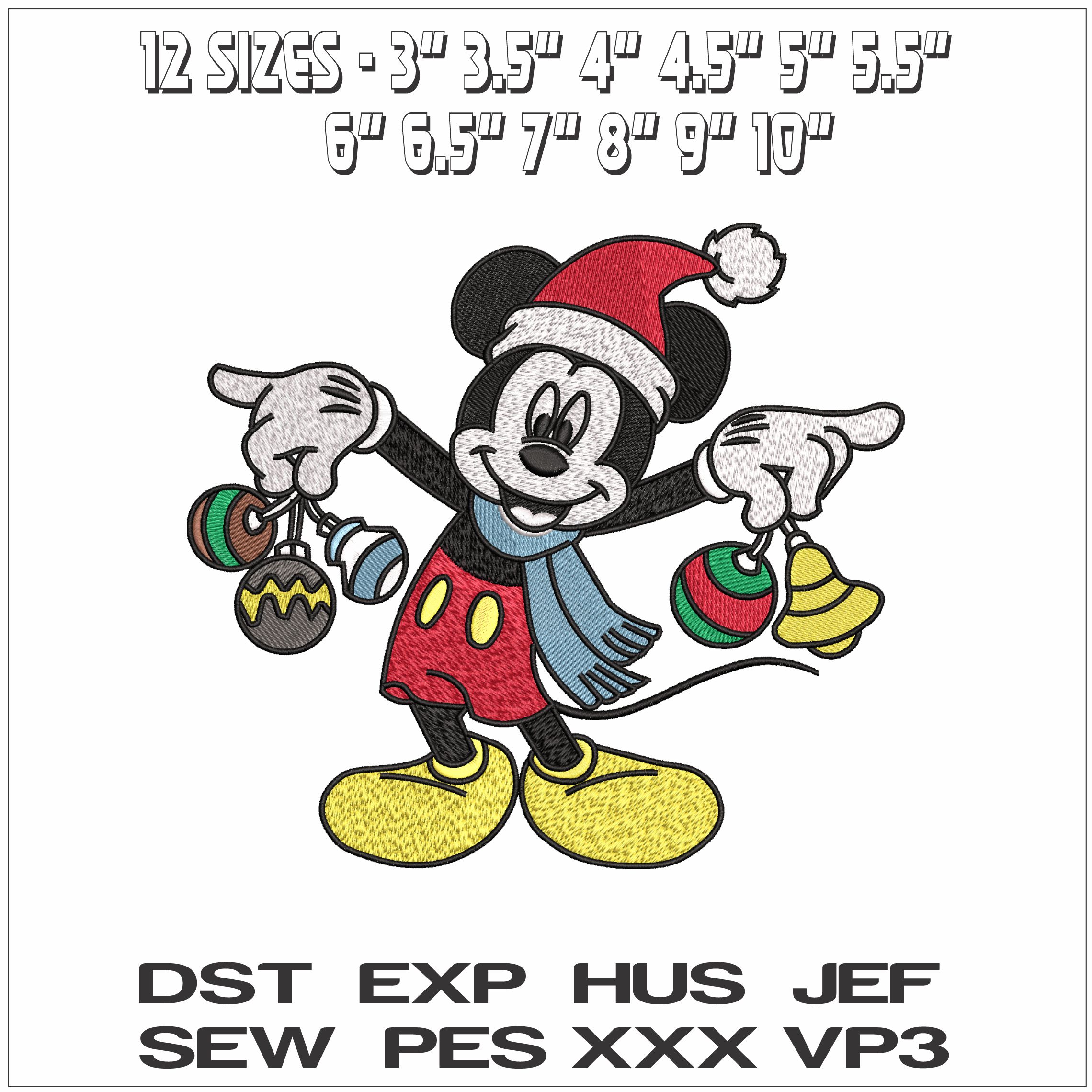 Mickey Mouse with Baubles- Elegant embroidery design file - instant download — view 2