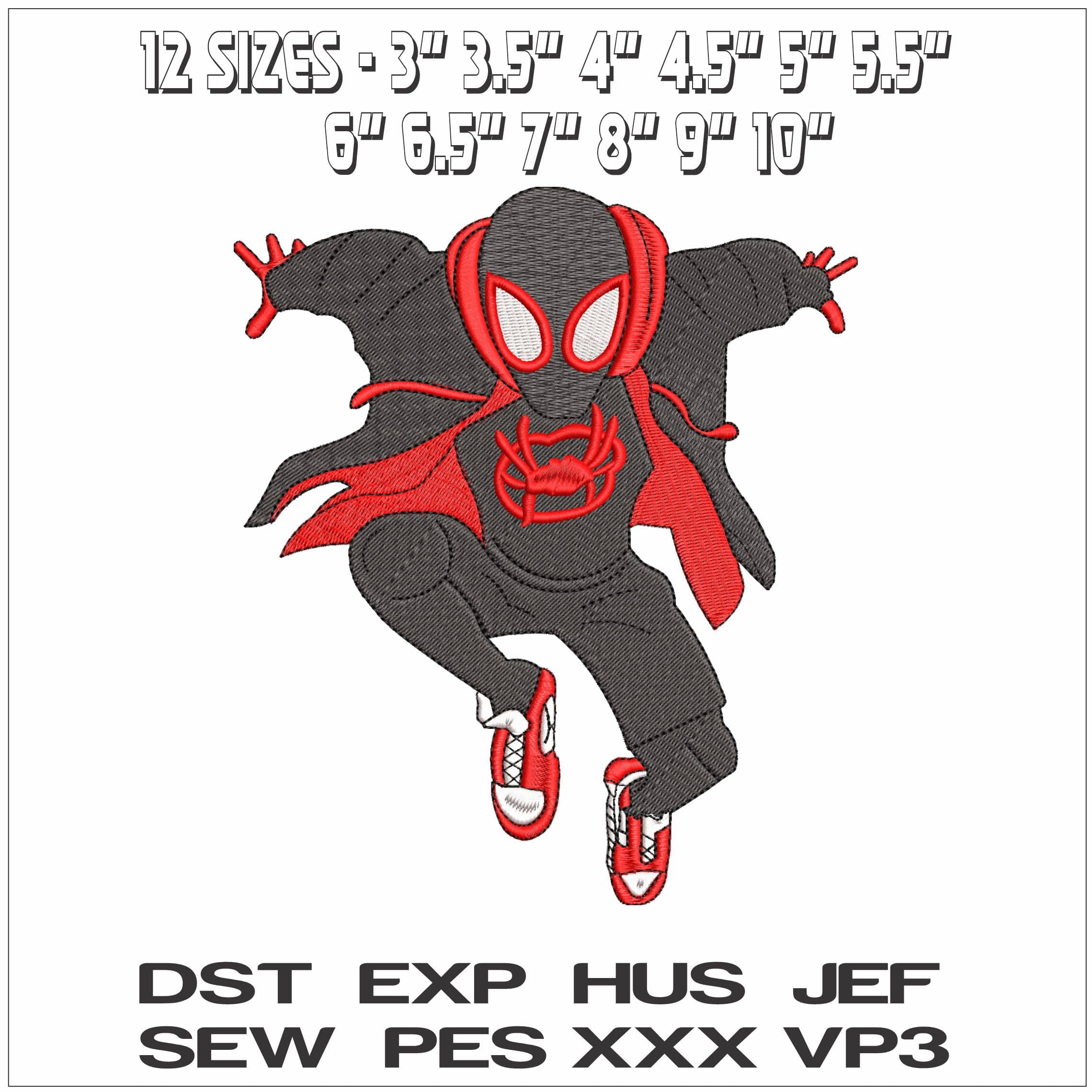 Miles Morales Spiderman- Elegant embroidery design file - instant download — view 2