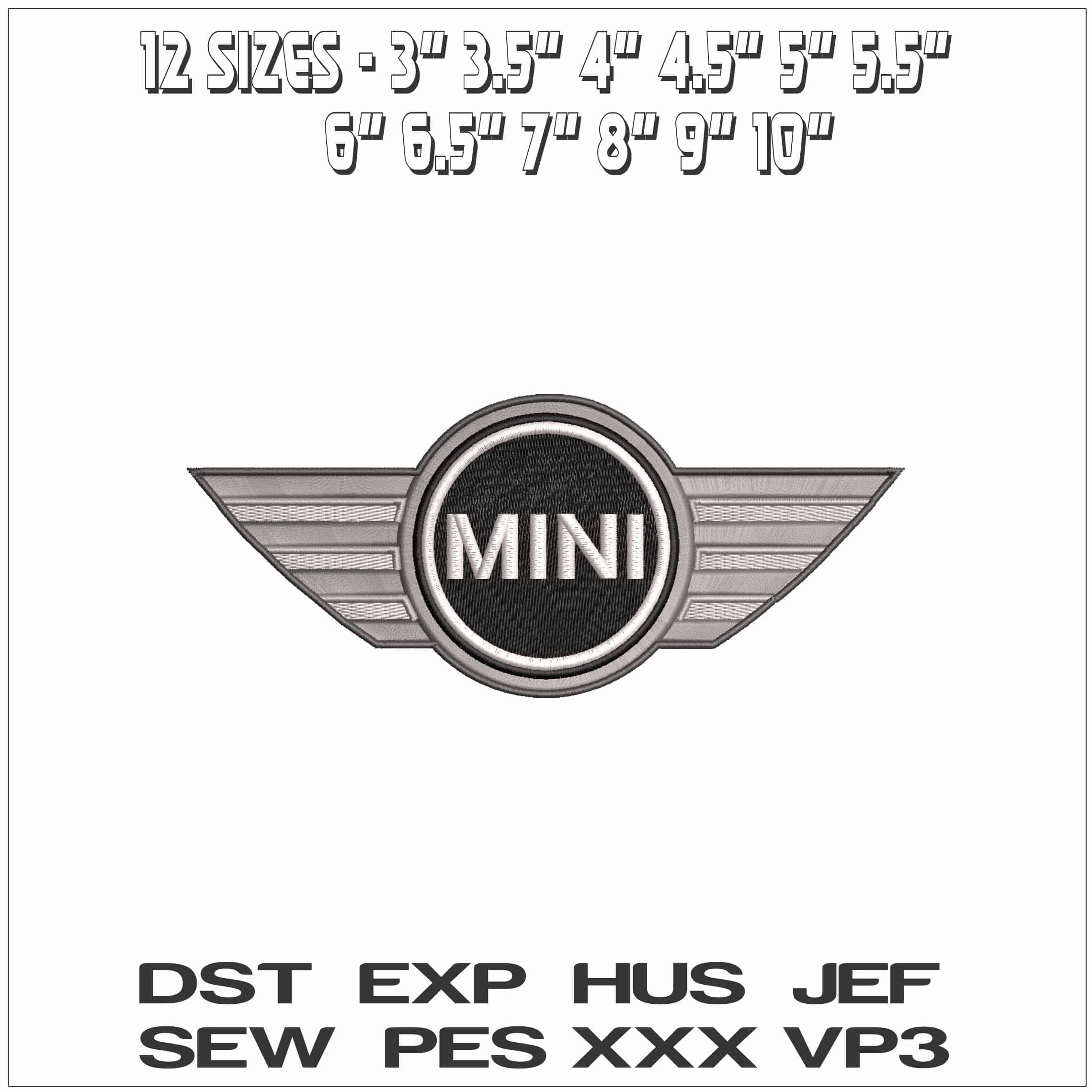 Mini Logo- Elegant embroidery design file - instant download — view 2