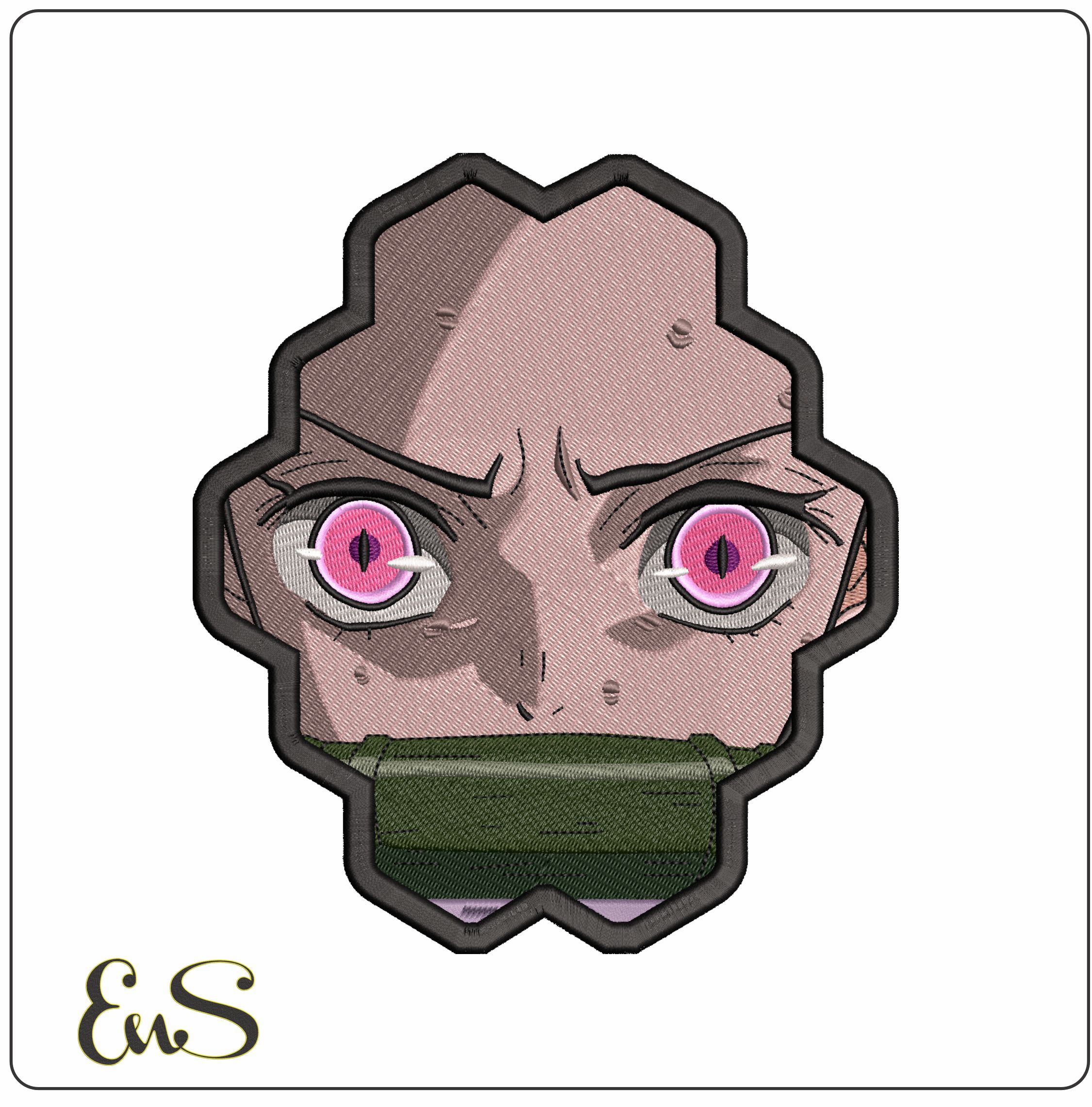 Nezuko Kamado Eyes and Mouth Demon Slayer Anime- Elegant embroidery design file - instant download