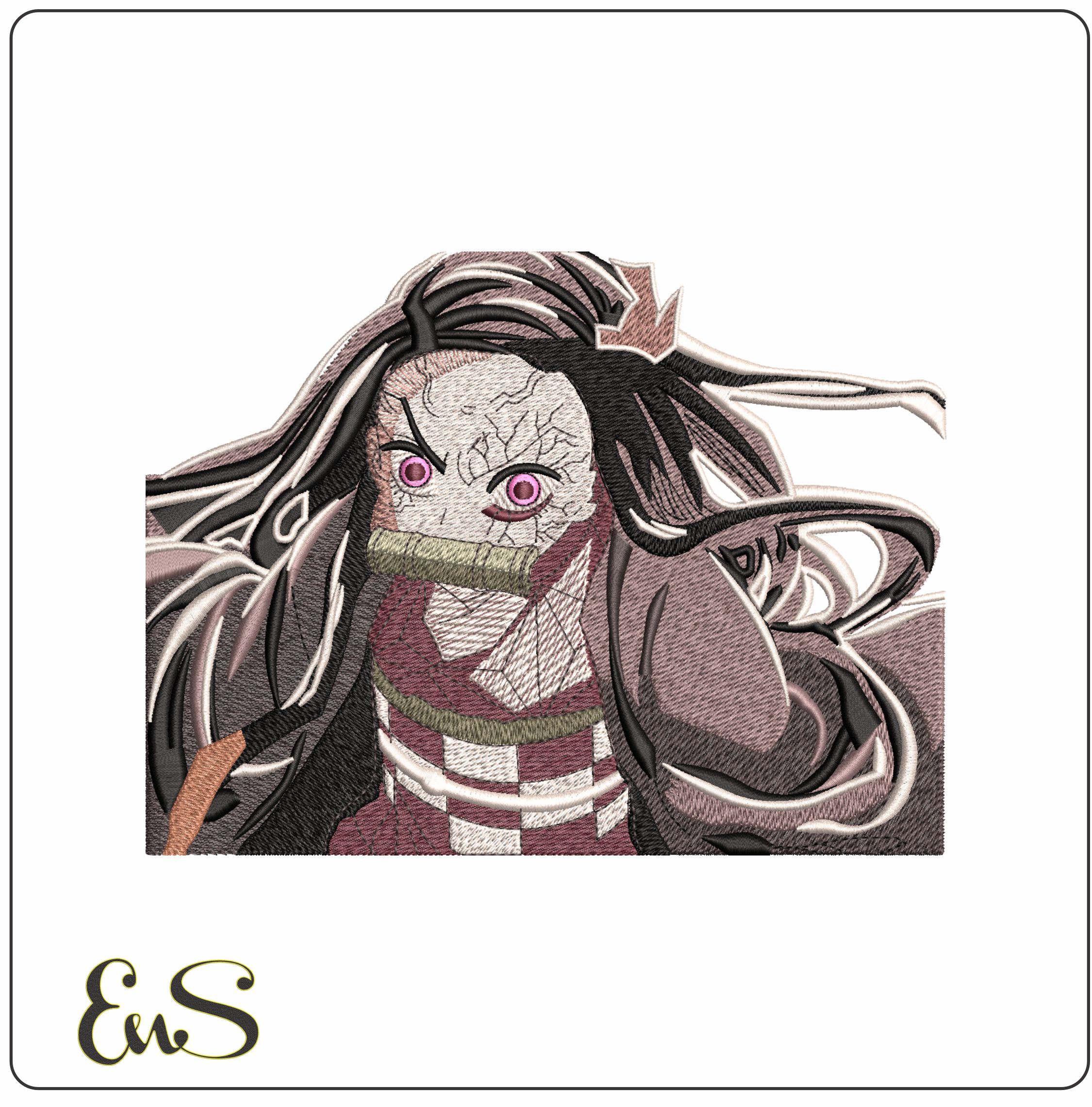 Nezuko Kamado Torso Demon Slayer Anime- Elegant embroidery design file - instant download