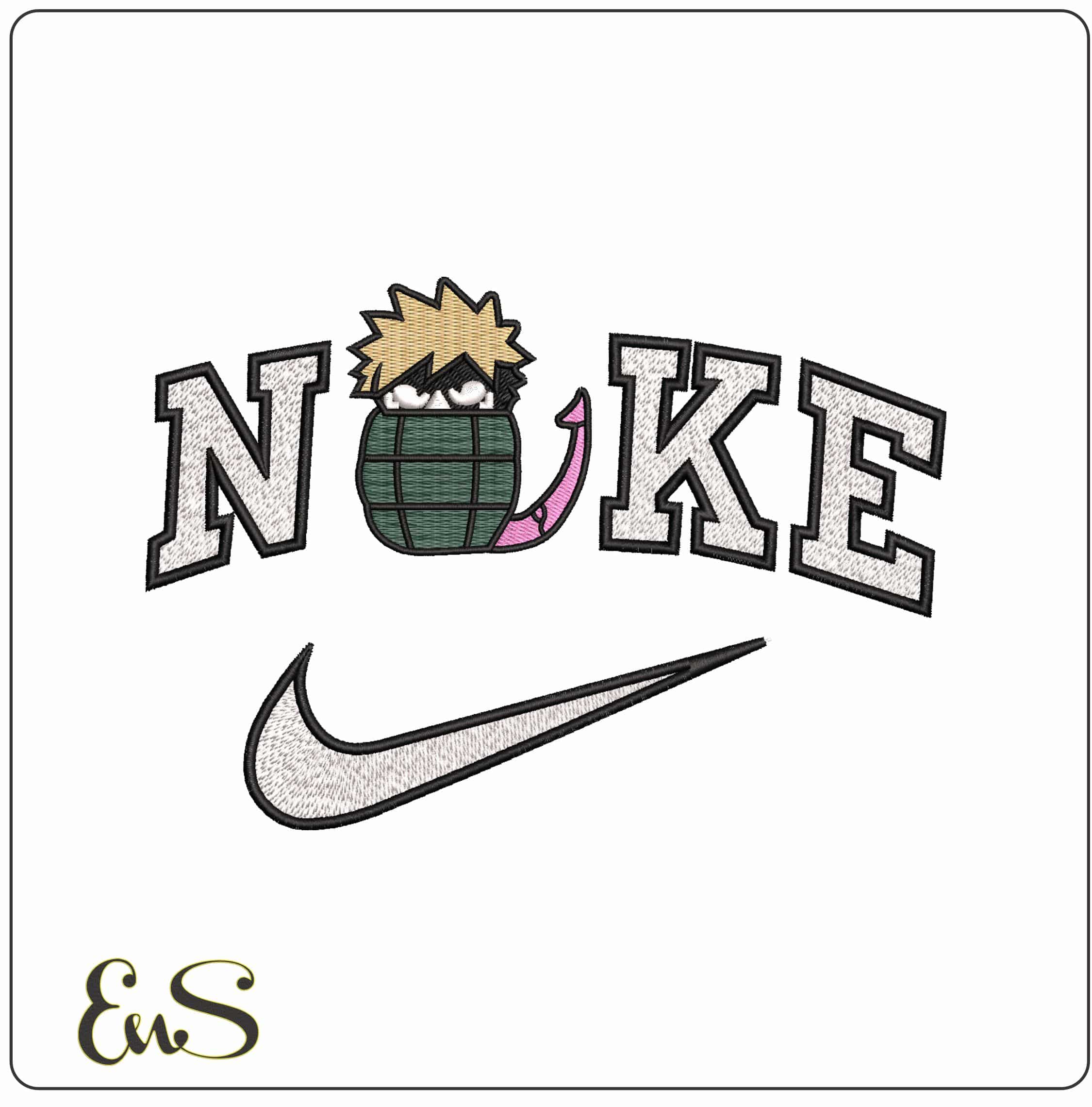 Nike My Hero Academia Logo Anime- Elegant embroidery design file - instant download