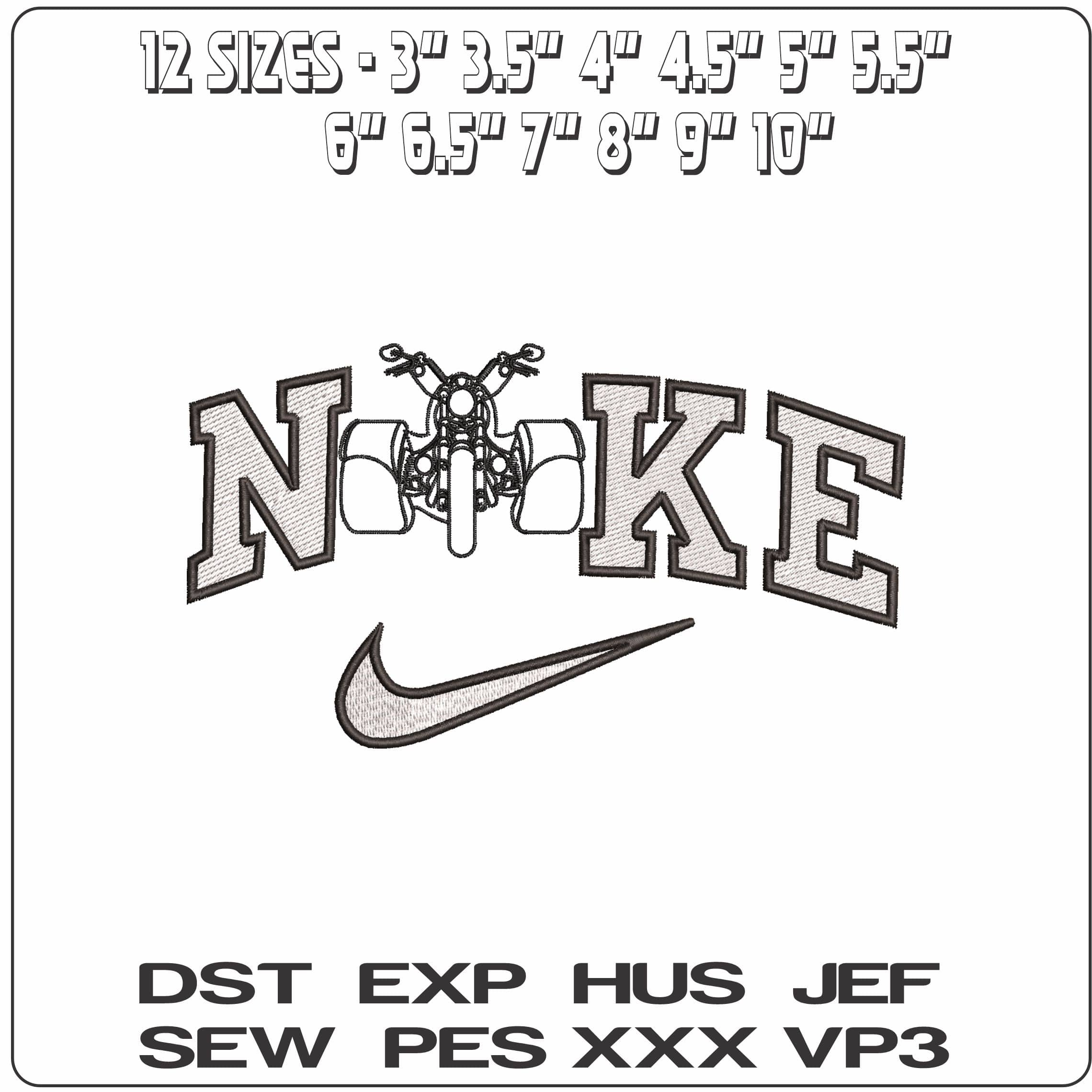 Nike 3 Wheel Trike- Elegant embroidery design file - instant download — view 2