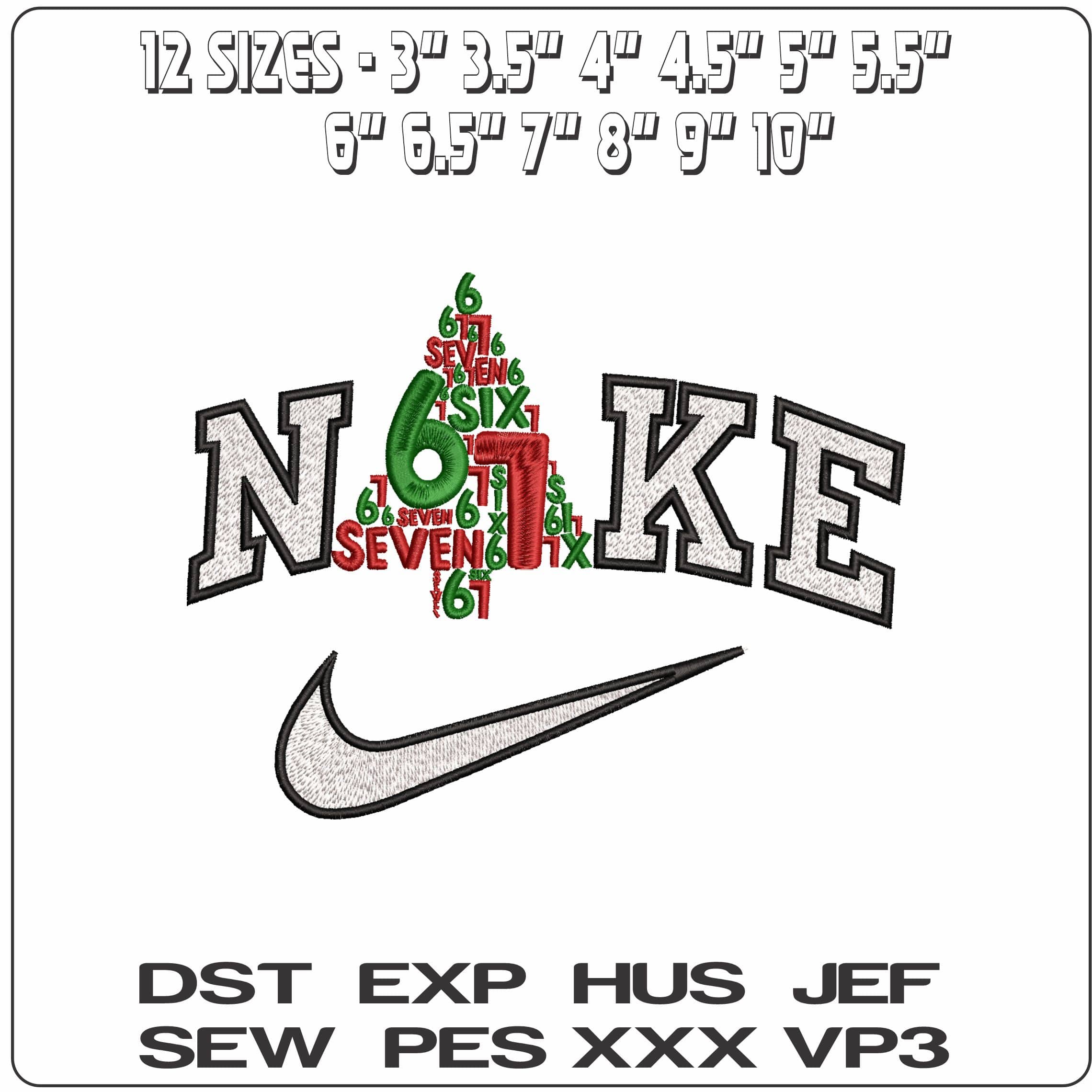 Nike 67 Christmas Tree- Elegant embroidery design file - instant download — view 2