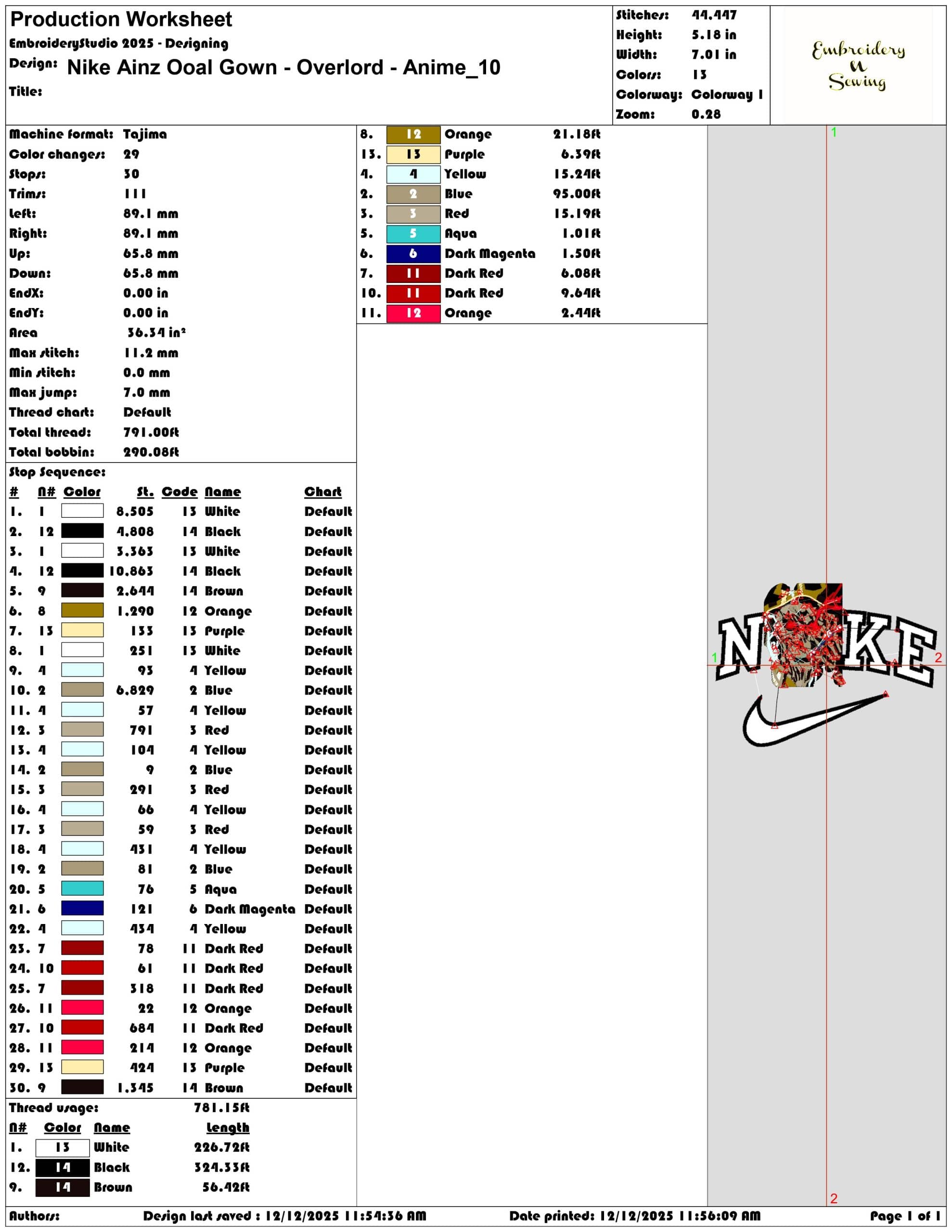 Nike Ainz Ooal Gown Overlord Anime- Elegant embroidery design file - instant download — view 3