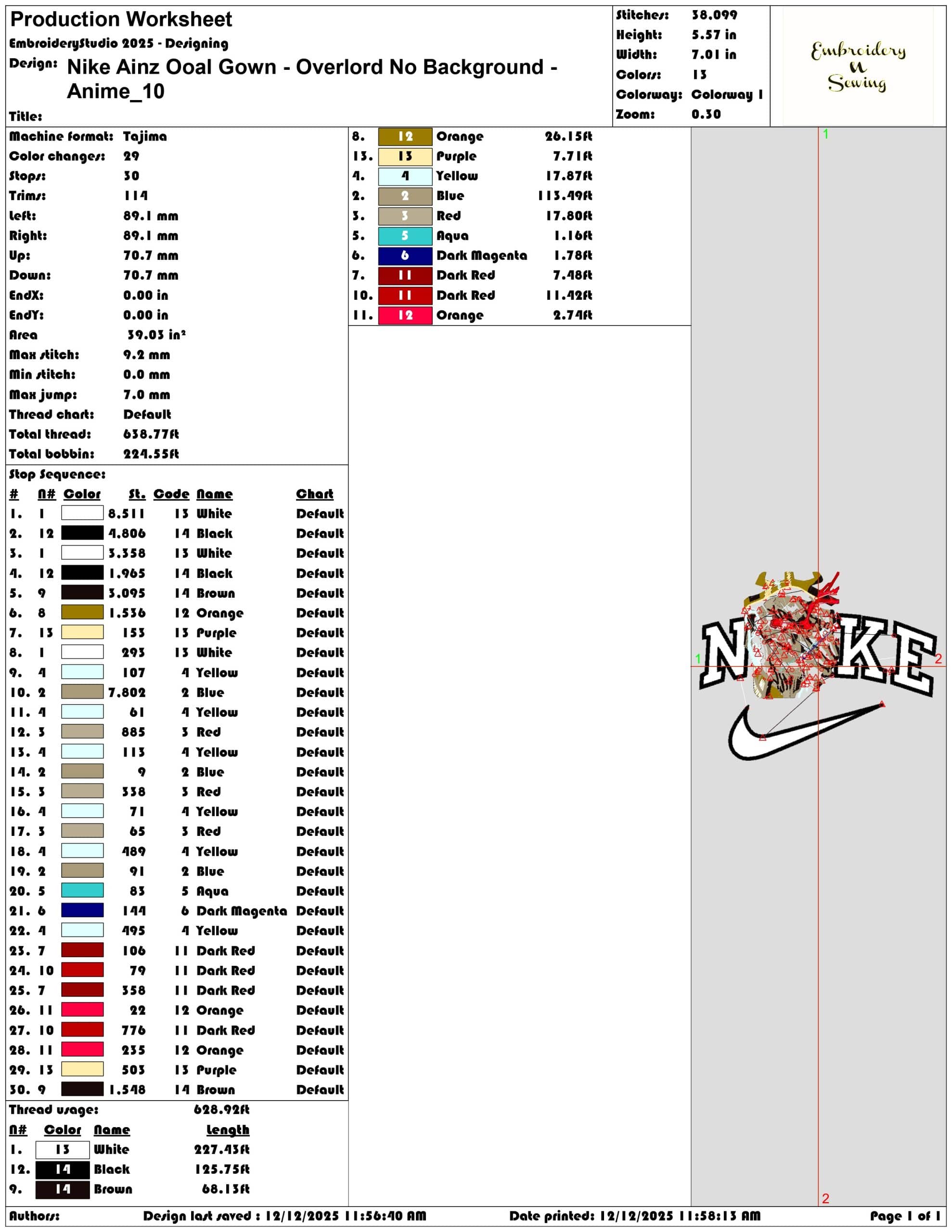 Nike Ainz Ooal Gown Overlord No Background Anime- Elegant embroidery design file - instant download — view 3