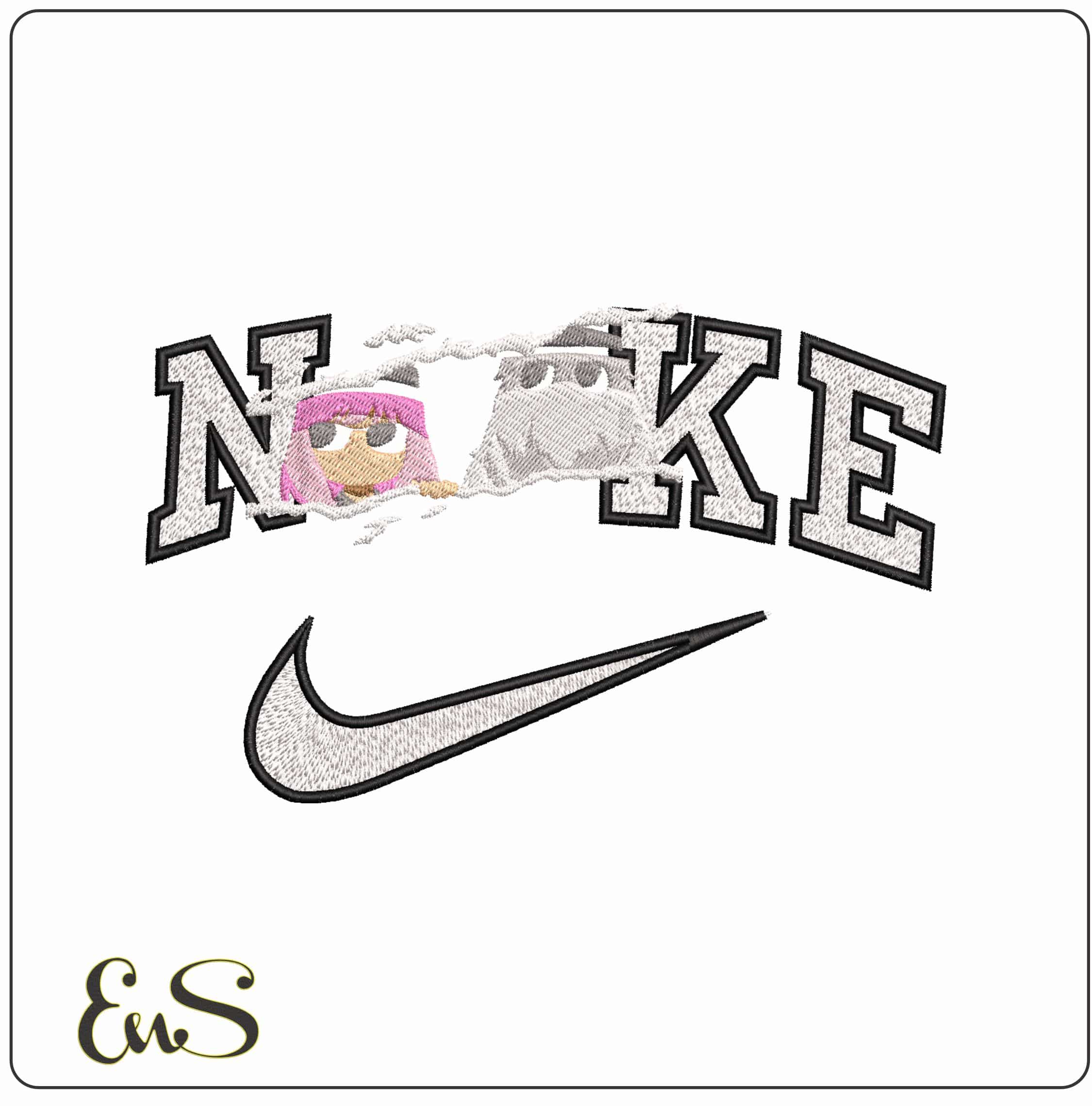 Nike Anya Forger and Bond the Dog Spy x Family Anime- Elegant embroidery design file - instant download