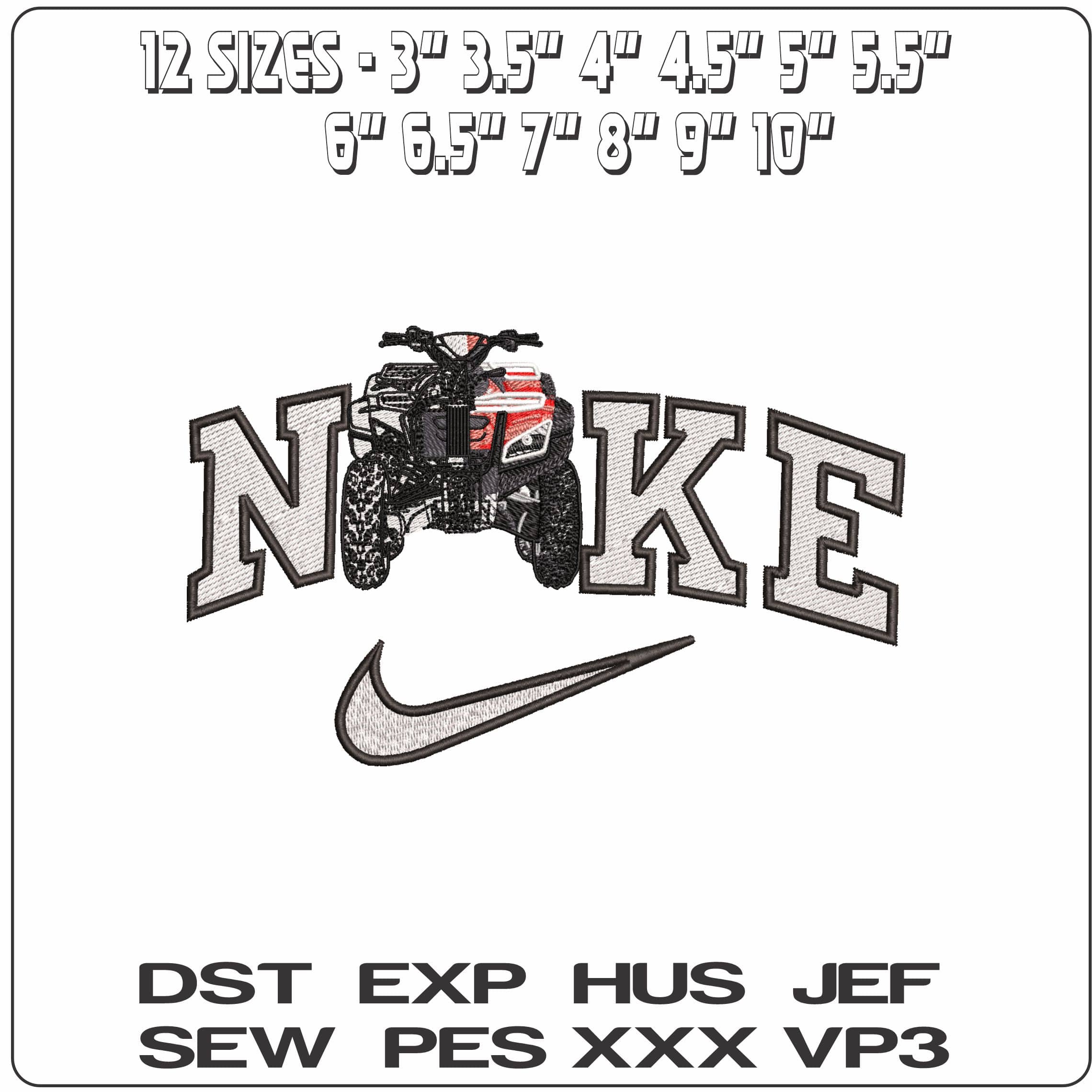 Nike ATV Real and Design- Elegant embroidery design file - instant download — view 2