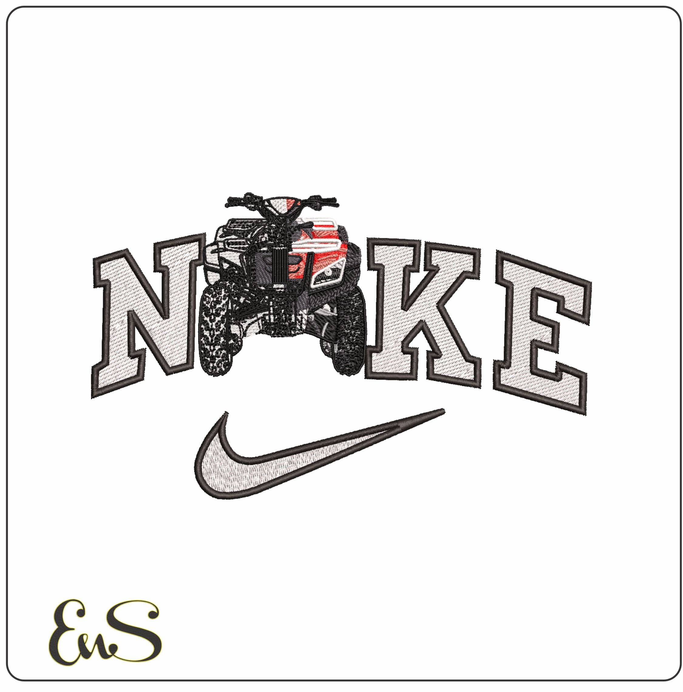 Nike ATV Real and Design- Elegant embroidery design file - instant download
