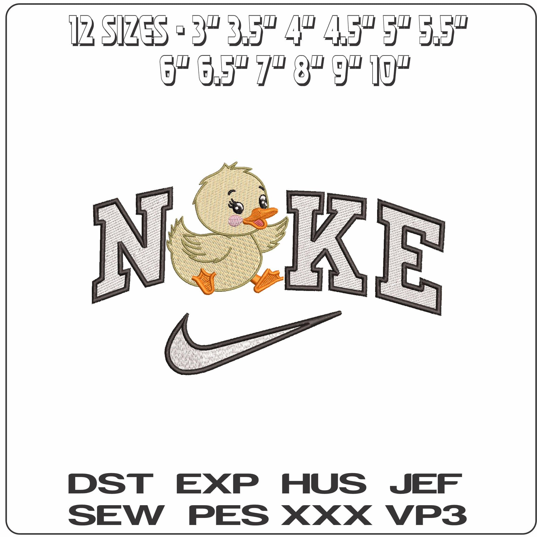 Nike Baby Duckling - Elegant embroidery design file - instant download — view 2