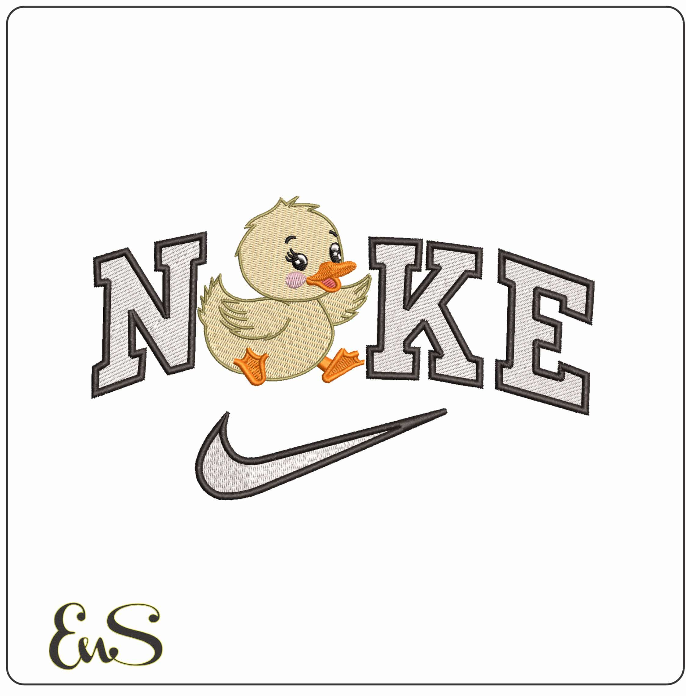 Nike Baby Duckling - Elegant embroidery design file - instant download