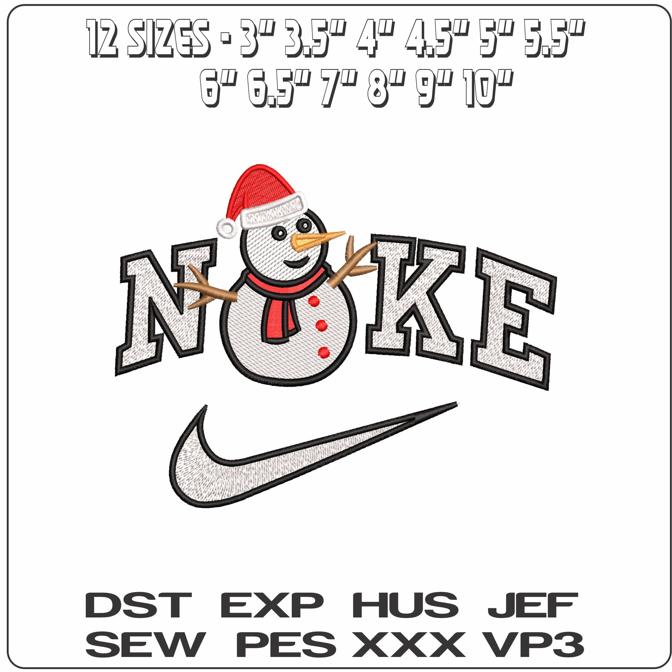 Nike Basic Snowman- Elegant embroidery design file - instant download — view 2