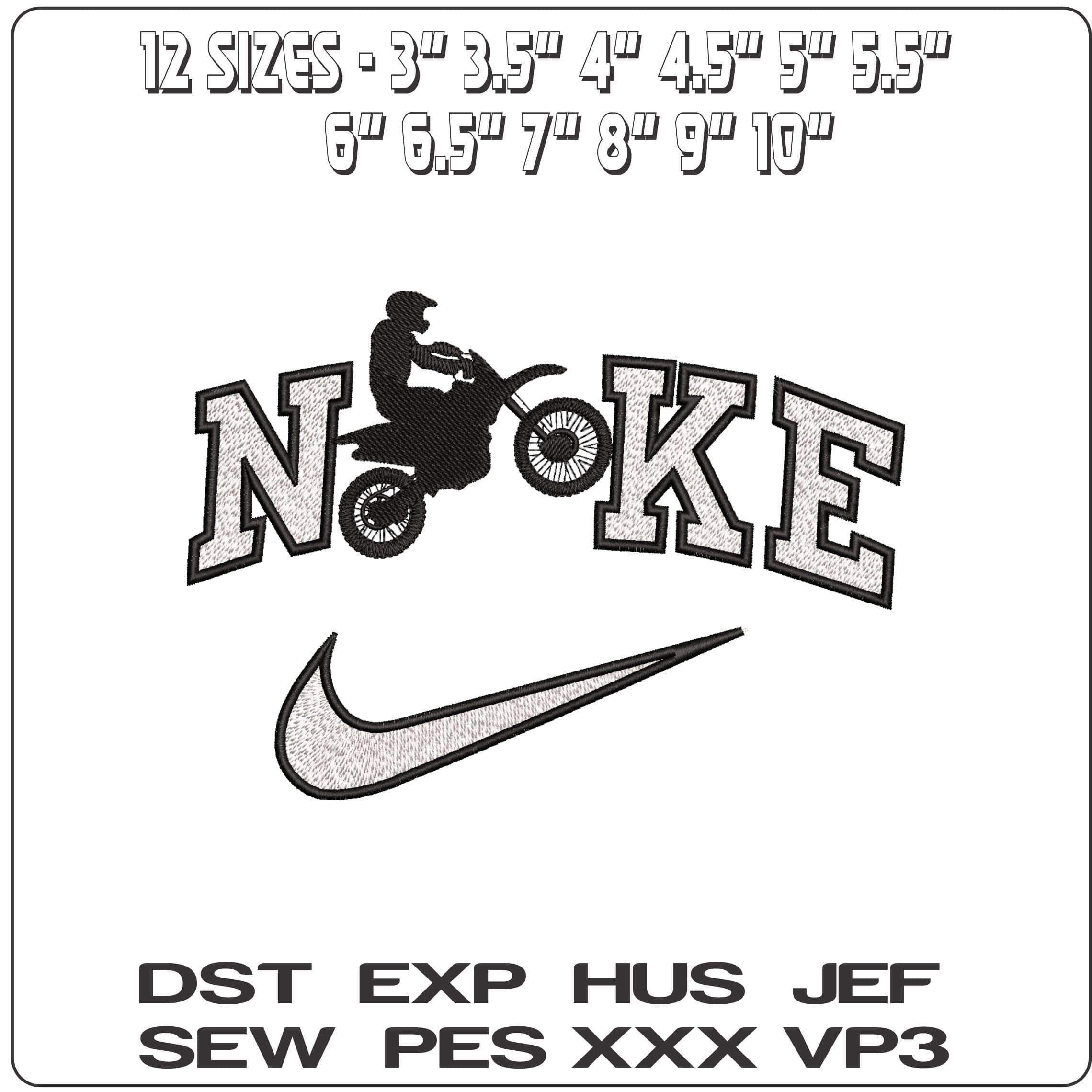 Nike Bike Jumping Shiloette- Elegant embroidery design file - instant download — view 2