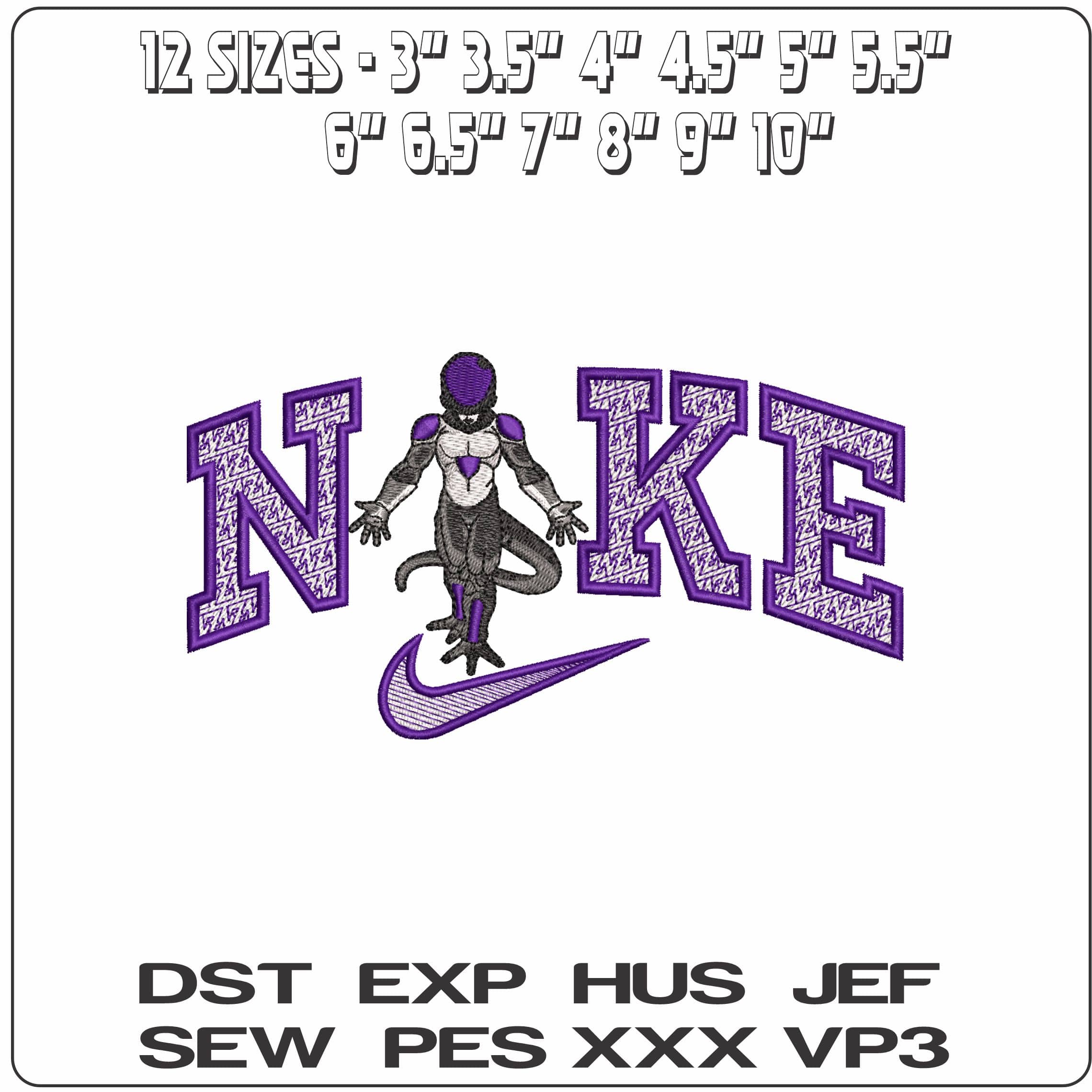 Nike Black Frieza Dragon Ball Anime - Elegant embroidery design file - instant download — view 2
